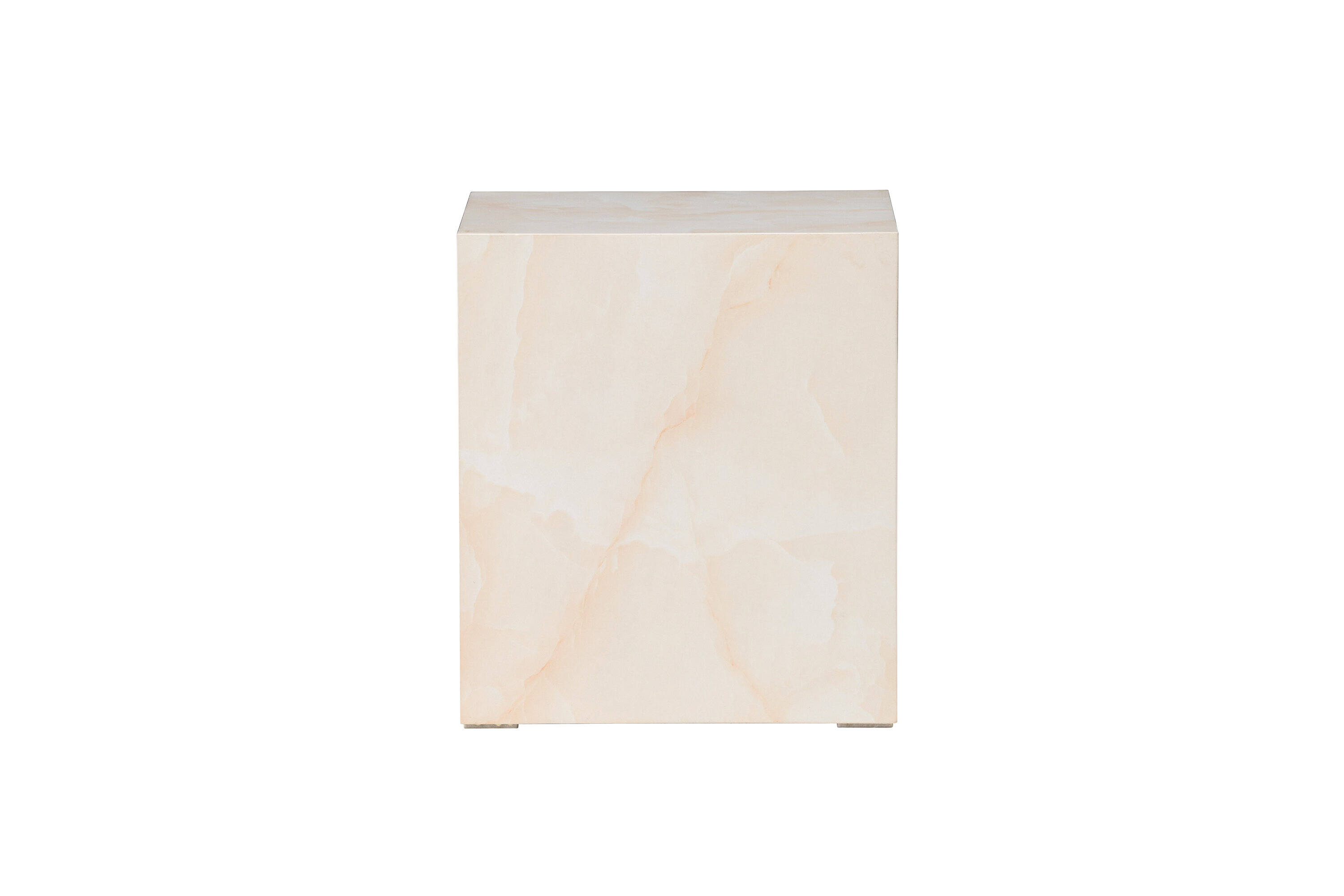 VENTURE DESIGN York Højt Sofabord – Lysegul / Marmorlook MDF