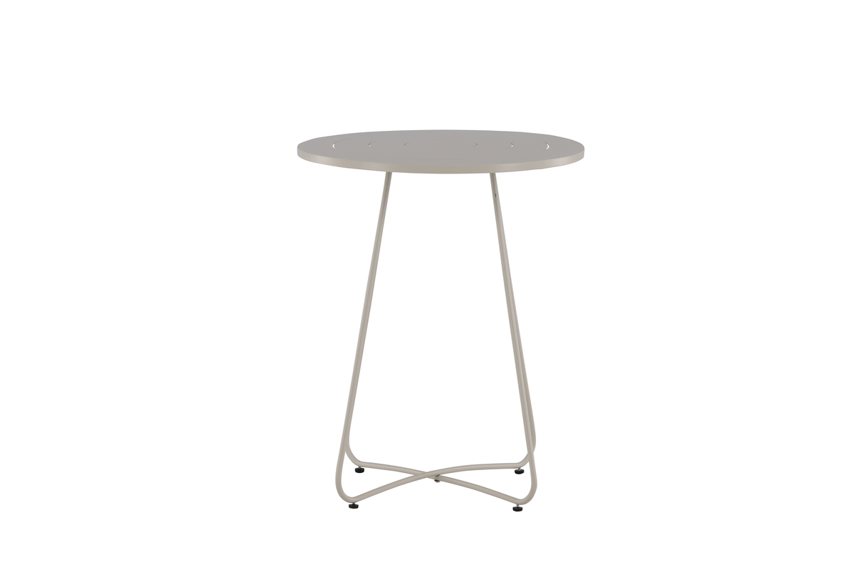 VENTURE DESIGN Bacong udendørs cafébord, rund - beige stål (Ø60)