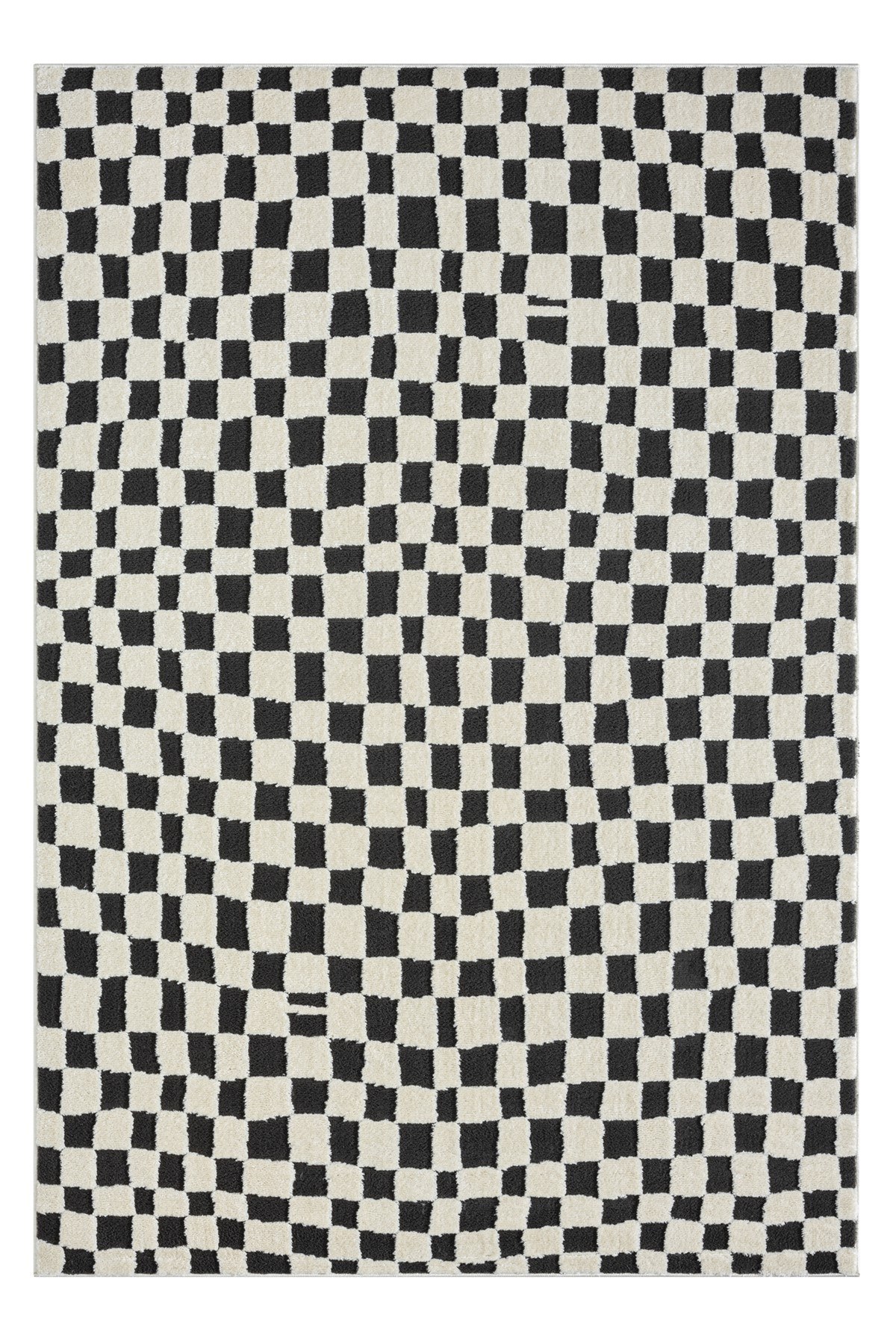 Billede af TEPPI Jung gulvtæppe m. mønster, rektangulær - sort polyester (160x230)