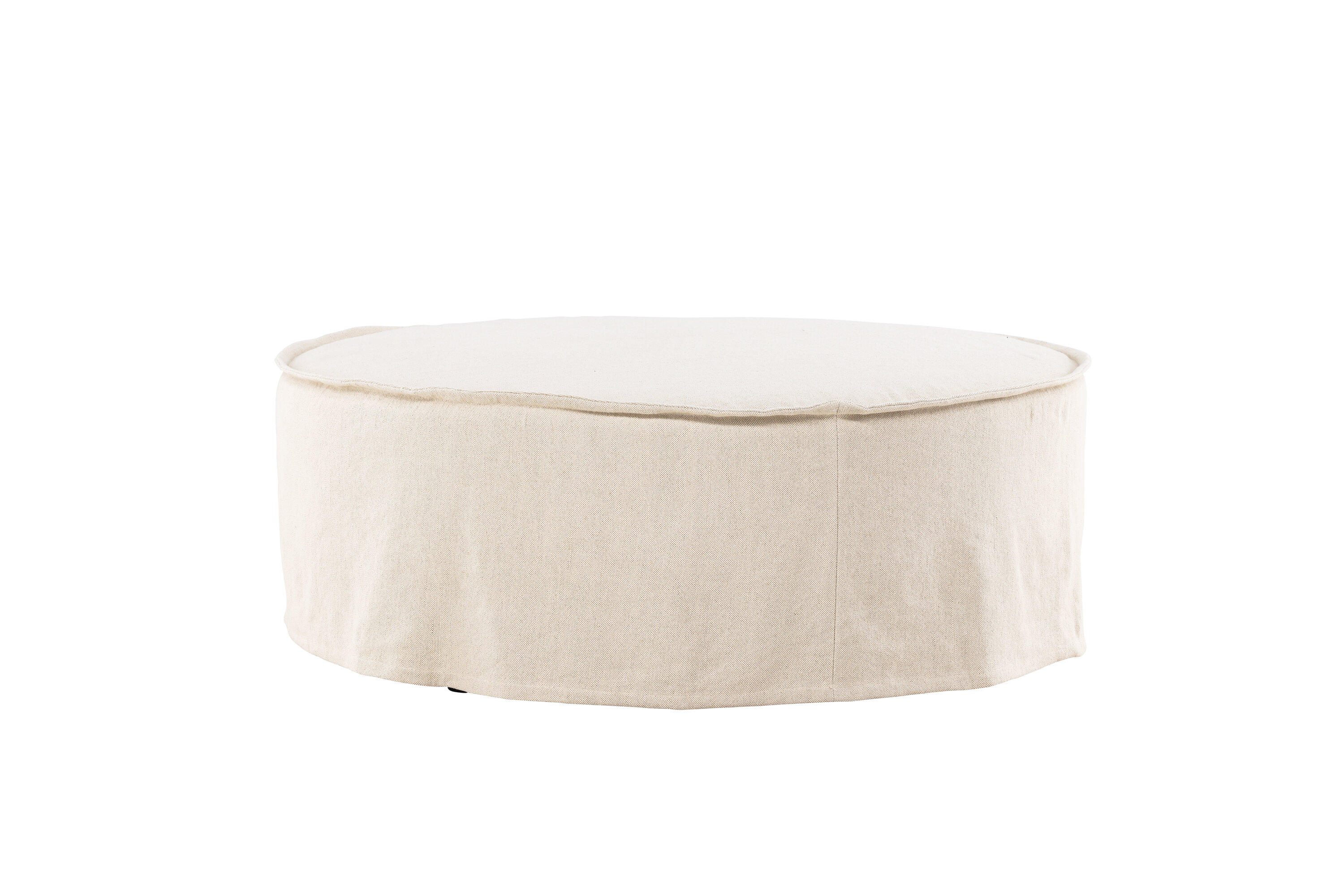Vind Collection Vindö Ottoman Rund Beige Stof Ø101