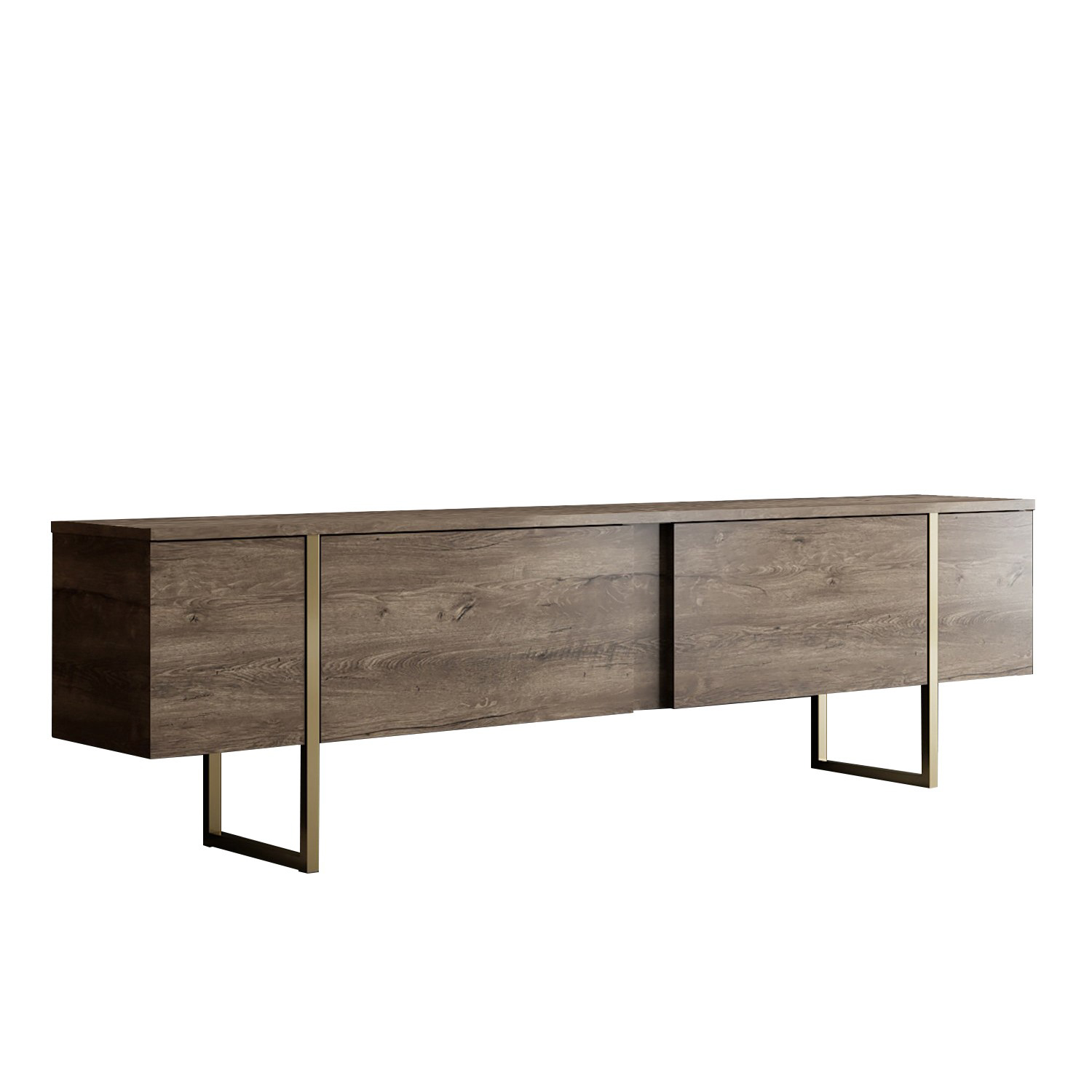 NORDVÄRK Luxe - Valnød, Guld TV Stand, Valnød Guld