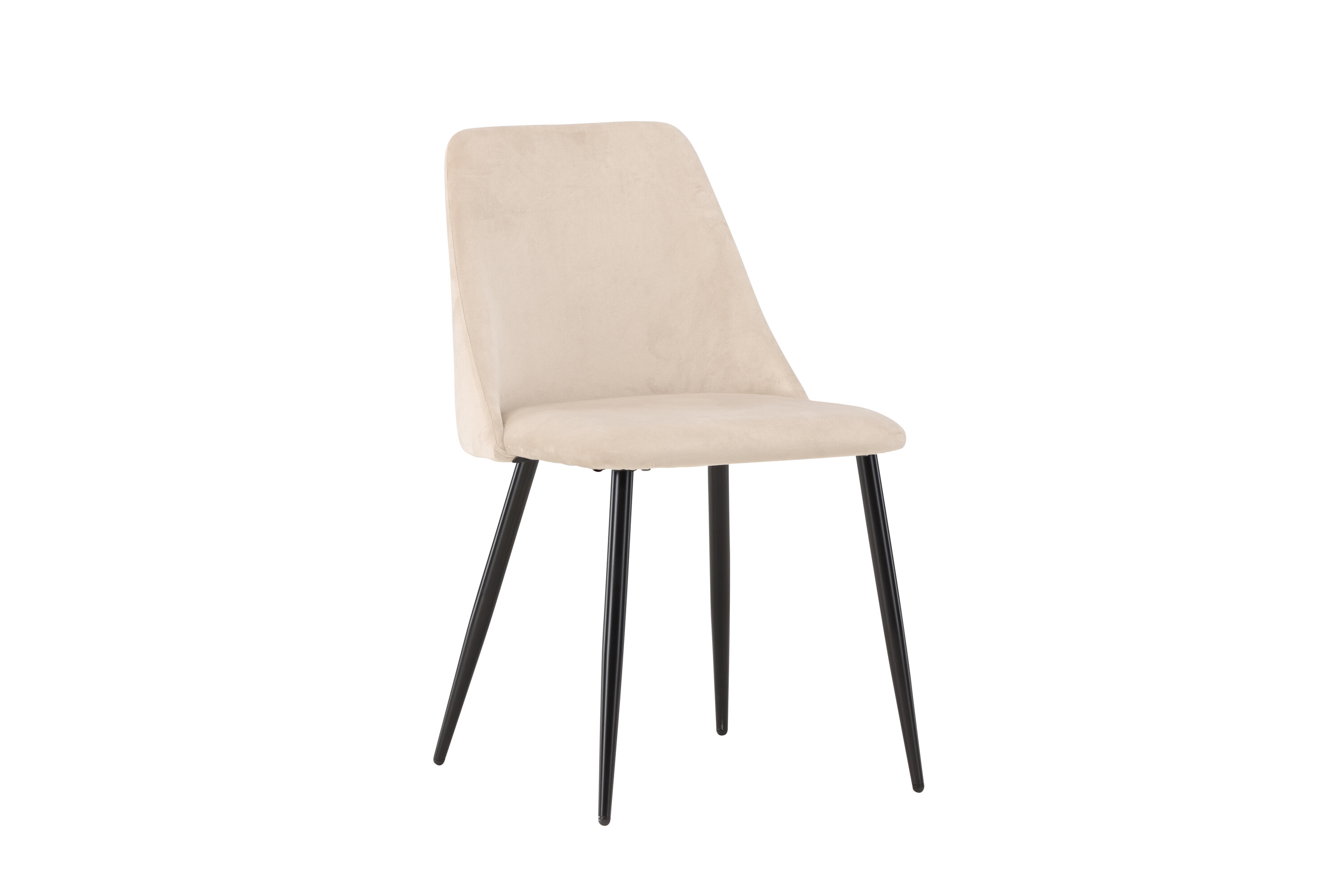 VENTURE DESIGN Night matstol – beige polyestersammet och svart stål