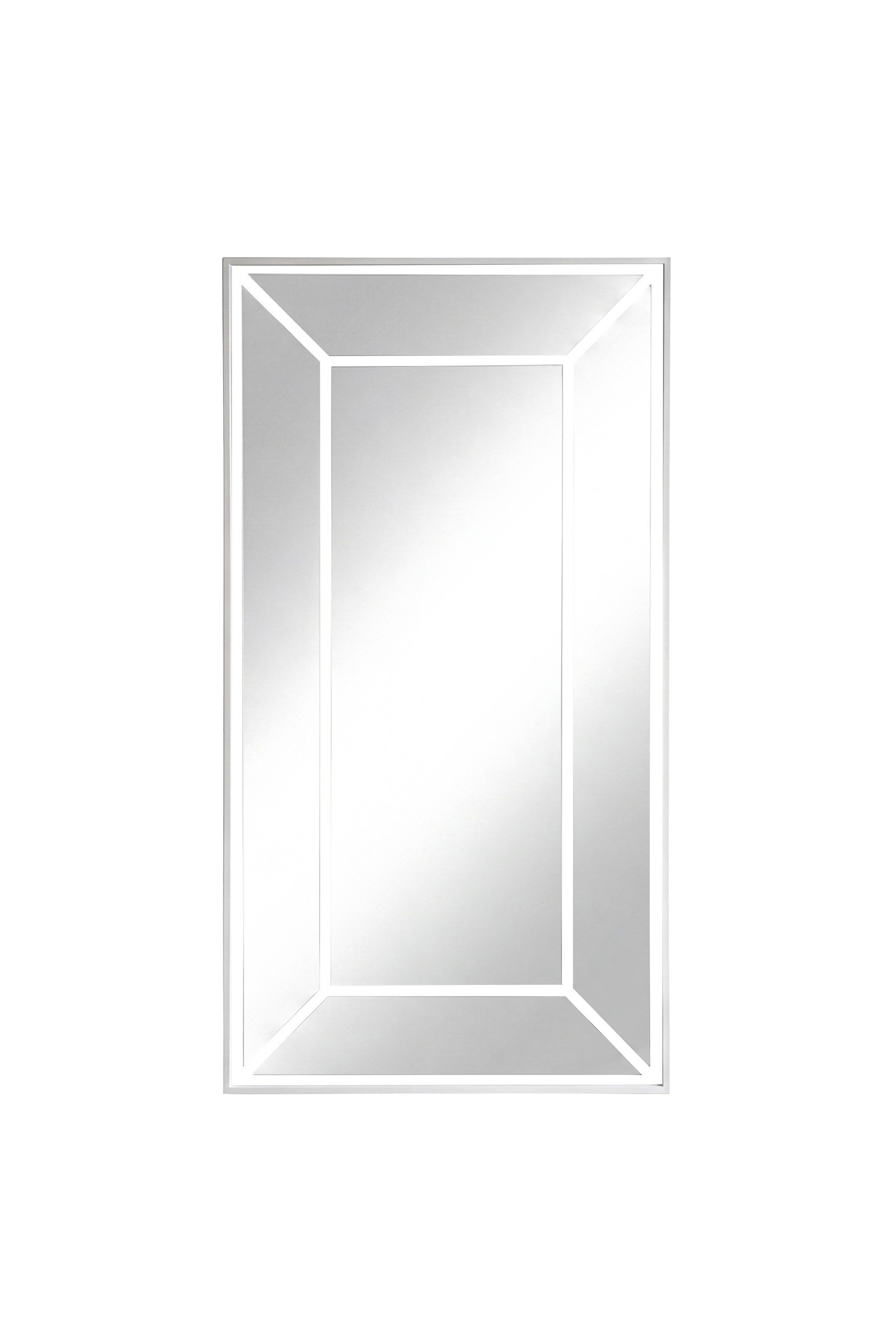 VENTURE HOME Lojf gulvspejl, rektangulær - spejlglas og hvid aluminium (180x90)