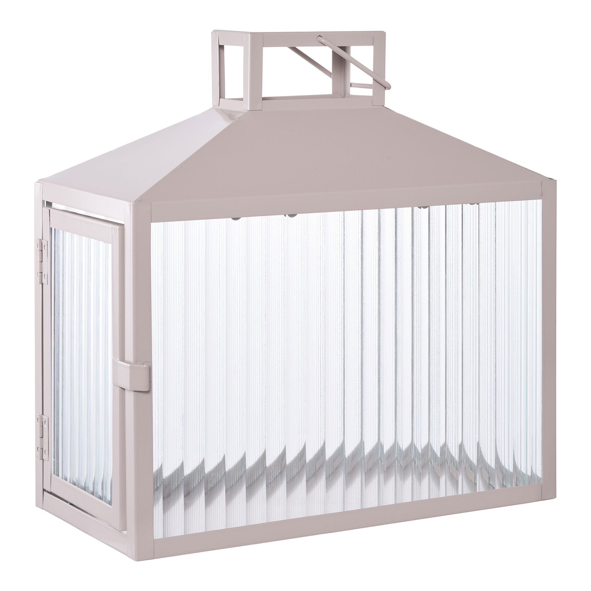 HOUSE NORDIC Lucca Lantern – Lanterne, metall/glass, beige/grå