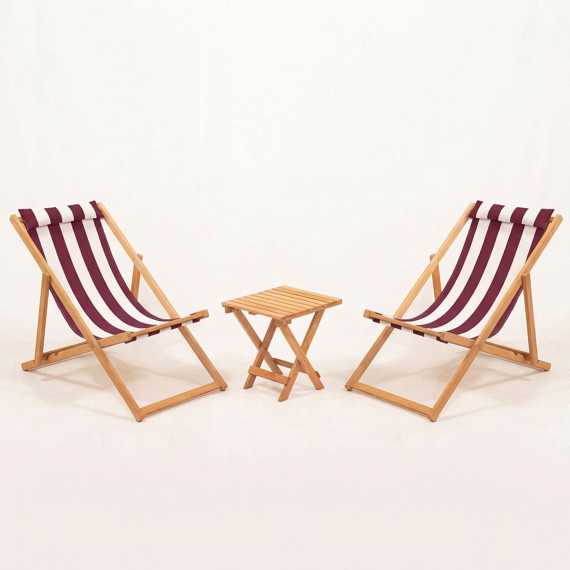 NORDVÄRK Myn03 - Claret Rød havebord og stolesæt (3 dele)