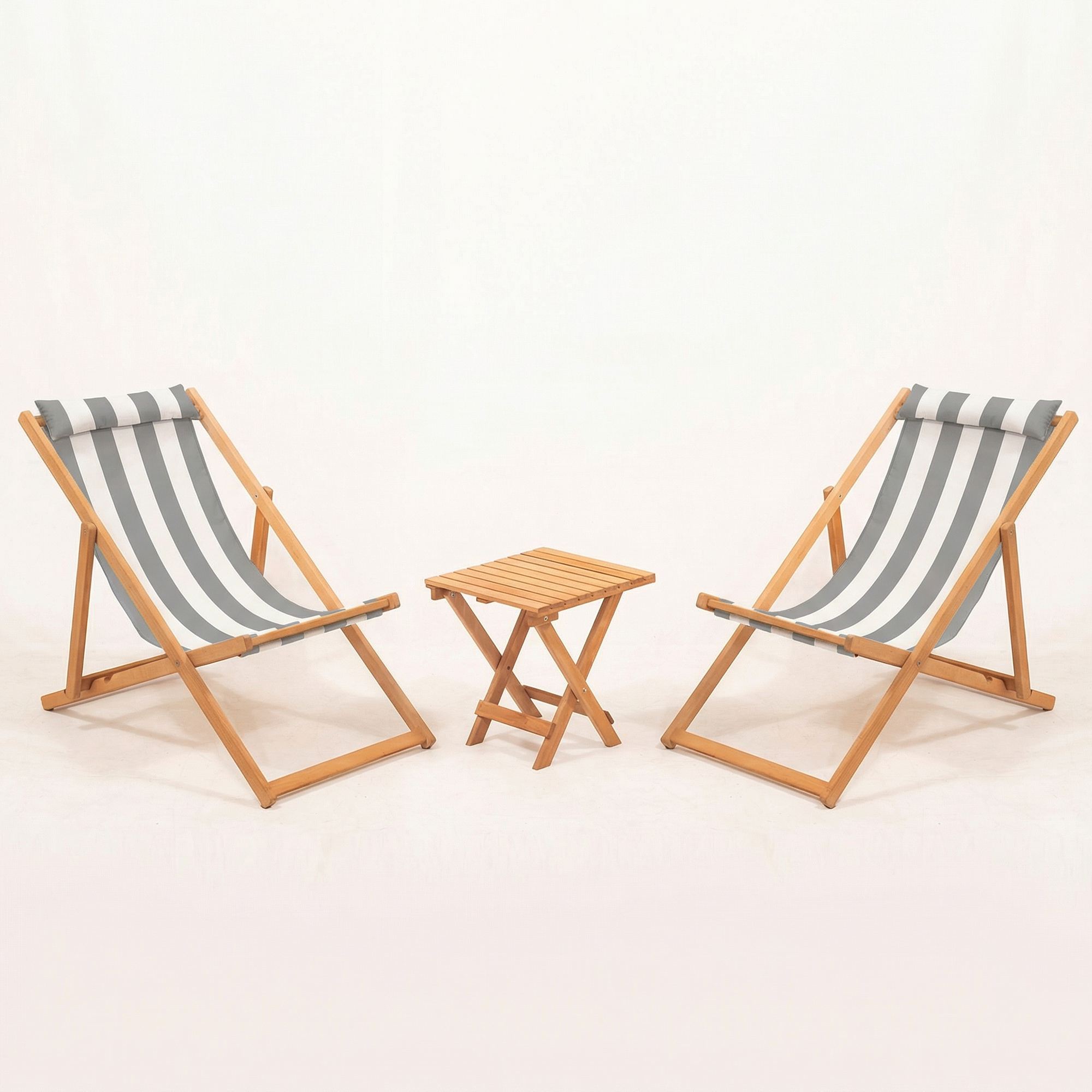 NORDVÄRK Myn03 - Gråt havebord og stolesæt (3 dele)