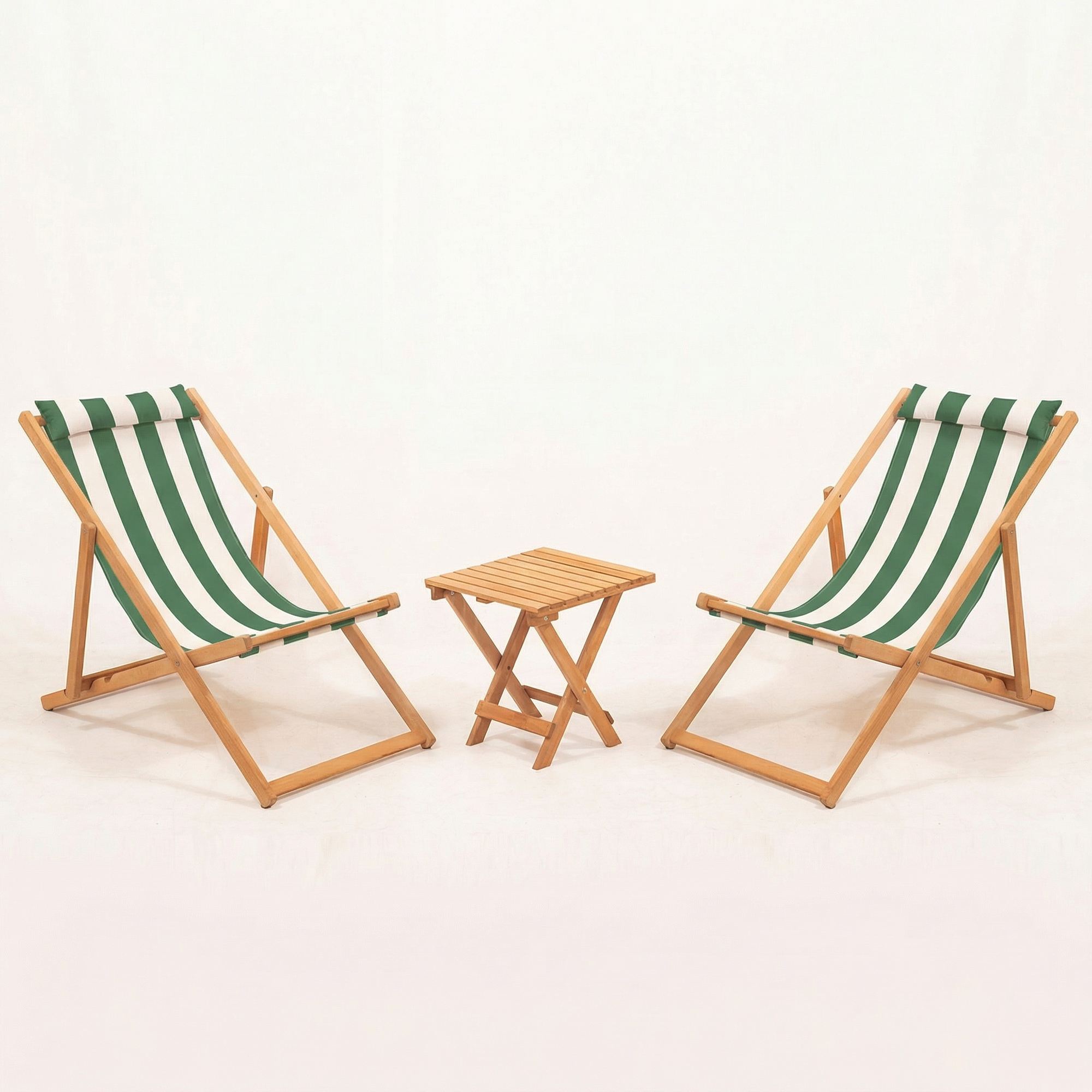 NORDVÄRK Myn03 - Grønt havebord og stolesæt (3 dele)