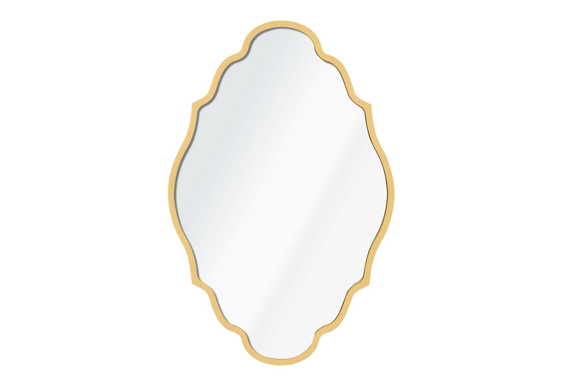 NORDVÄRK Axis vægspejl, organisk - spejlglas og guld MDF (47x30)