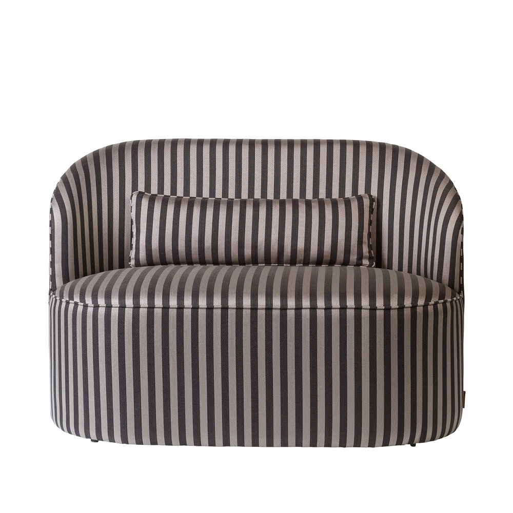 COZY LIVING Effie loungesofa - stribet grå bouclé polyester