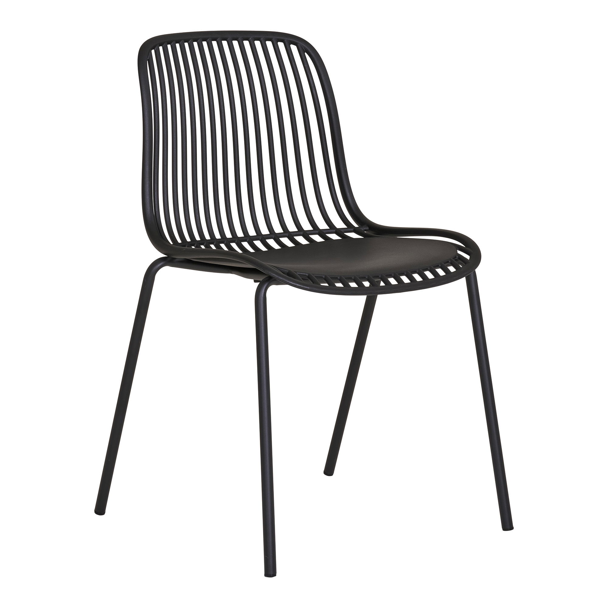 HOUSE NORDIC Branson Dining Chair – Spisestuestol, polypropylen, stabelbar, svart