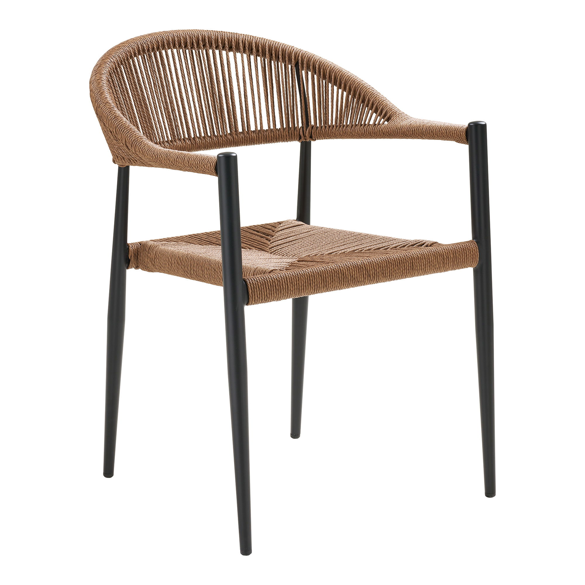 HOUSE NORDIC Canari Dining Chair – Spisestuestol, aluminium/PE-rotting, natur, svart ramme