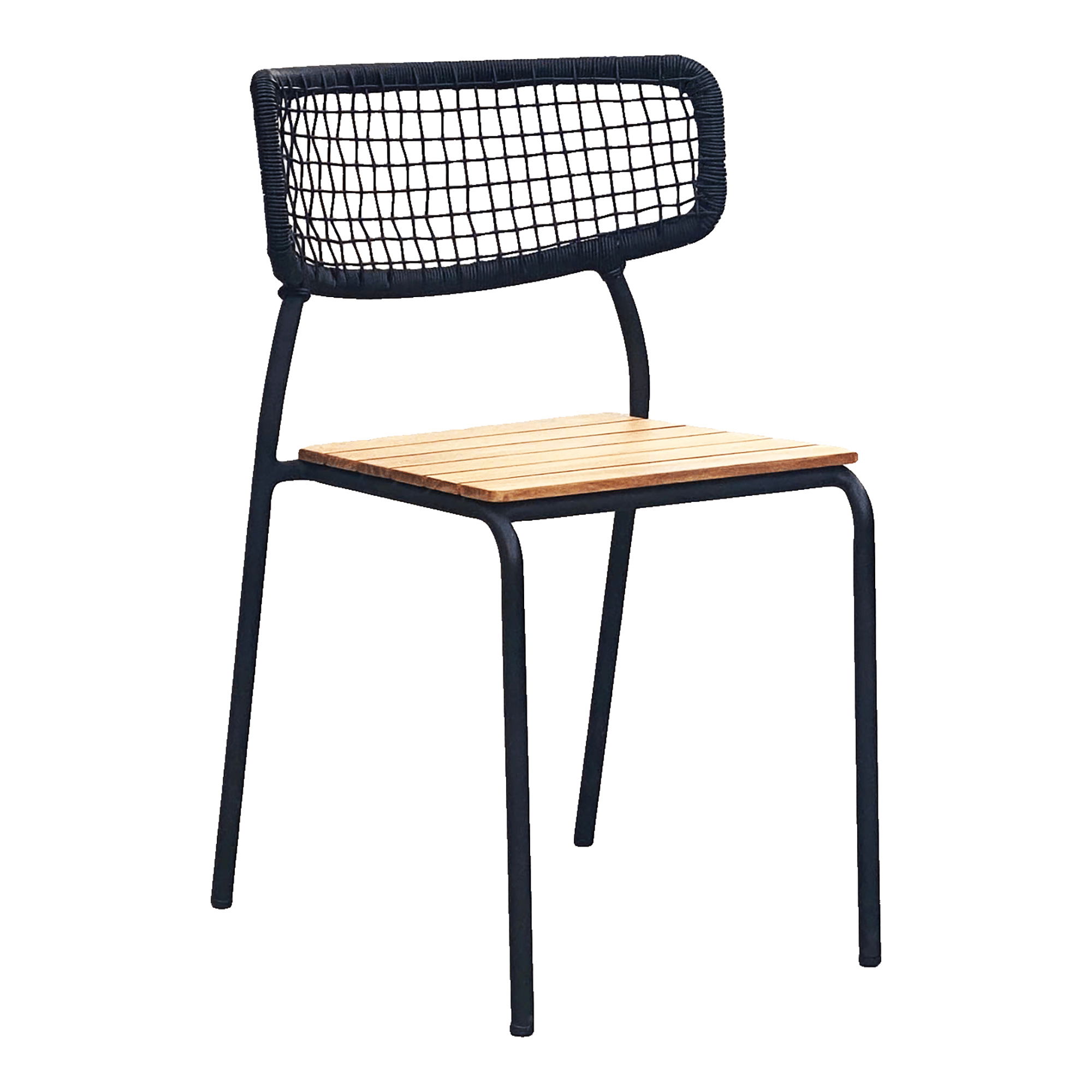 HOUSE NORDIC Nashville Spisebordsstol – Spisebordsstol, teak, sort reb, sorte ben