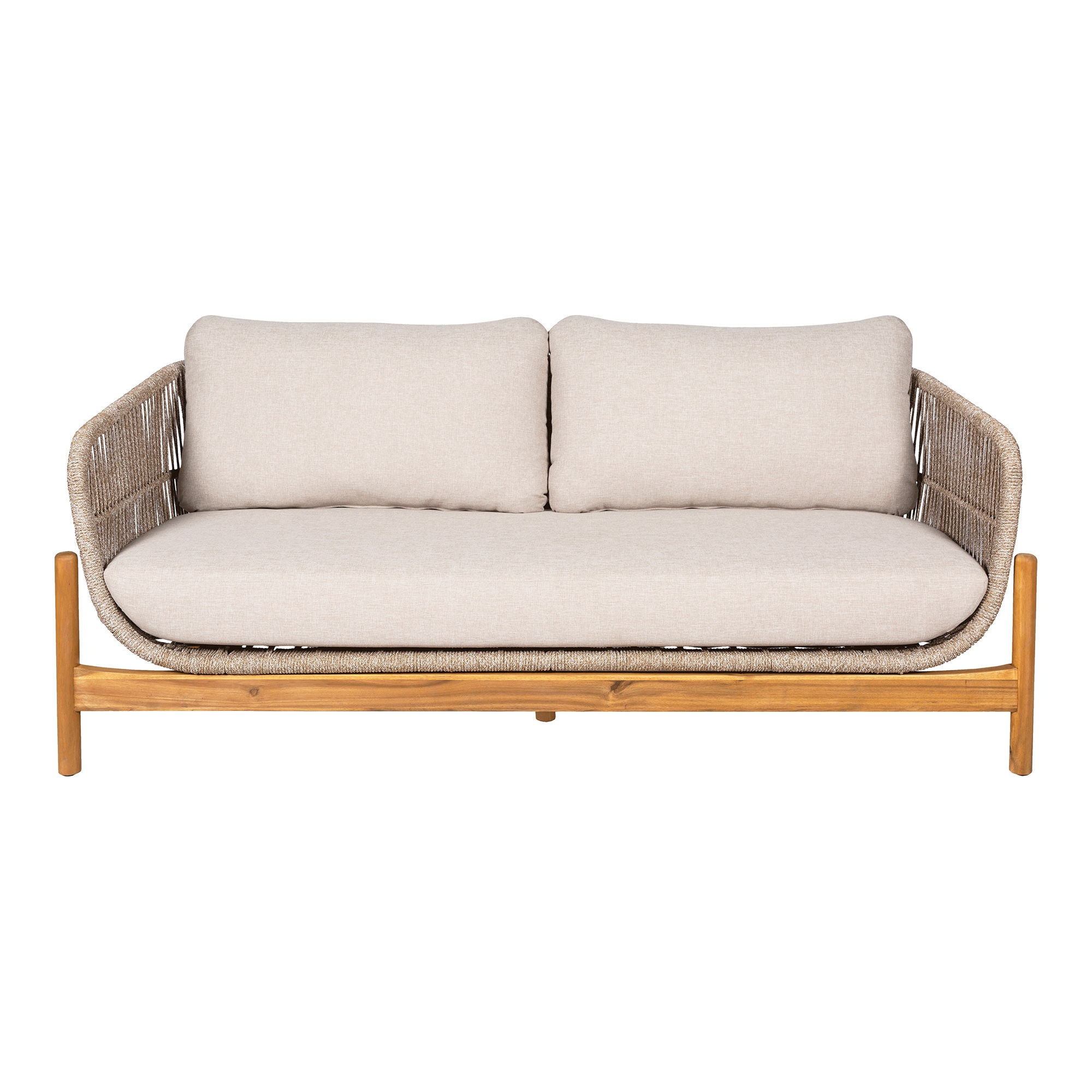 HOUSE NORDIC Terracina Lounge sofa – Loungesofa, akasie, beige, inkl. pute