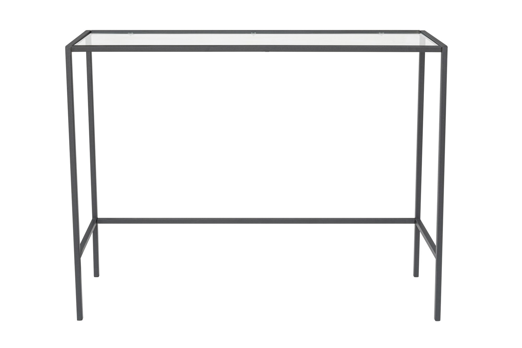 FUNZI LIVING Konsollbord i lerret, rektangulært – glass og svart metall (100×30)