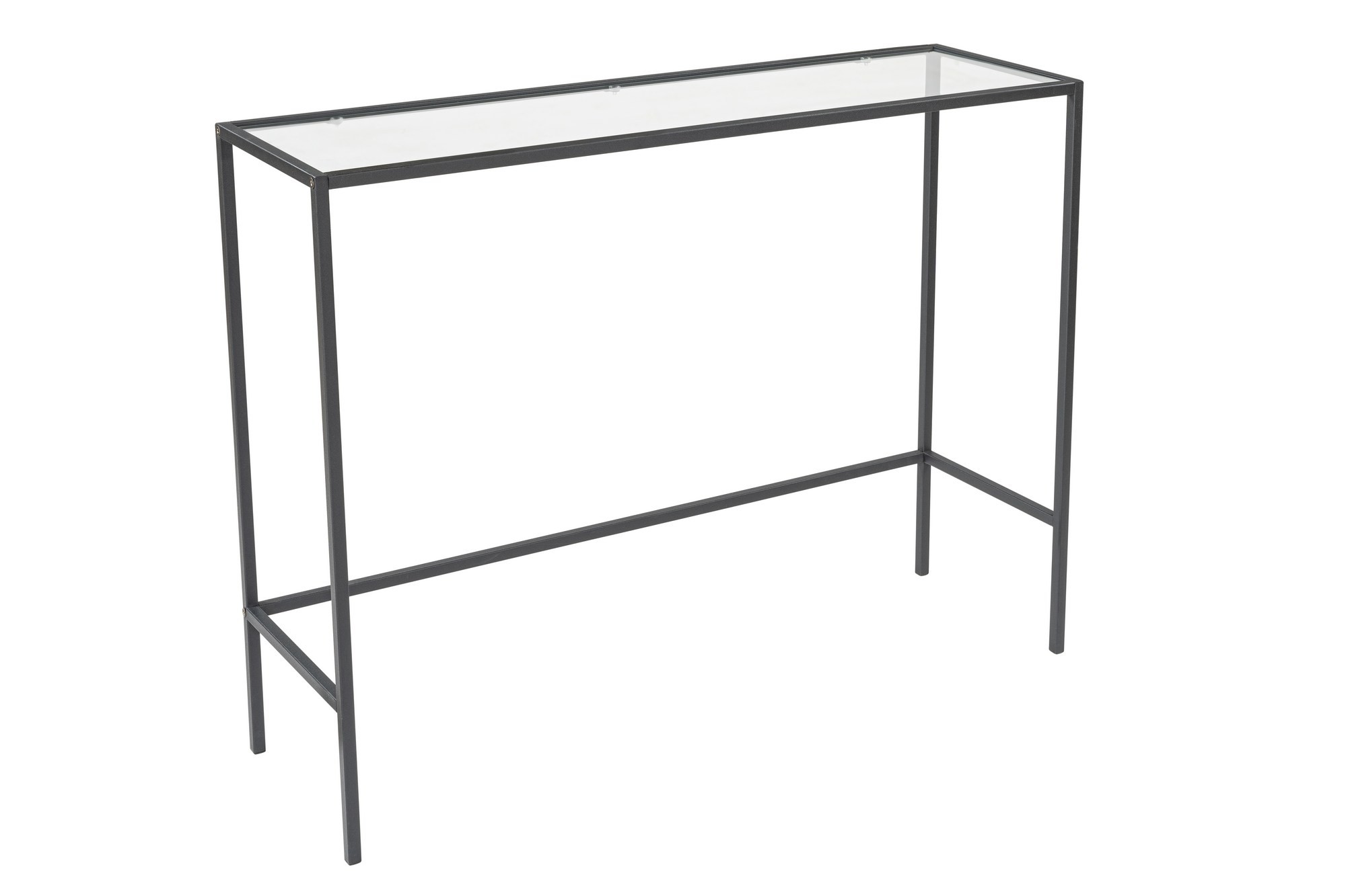 FUNZI LIVING Canvas konsolbord, rektangulärt - glas och svart metall