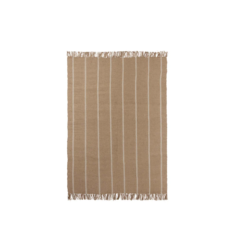 broste copenhagen yuki matta, rektangulär - naturlig jute och vit bomull (200x140)