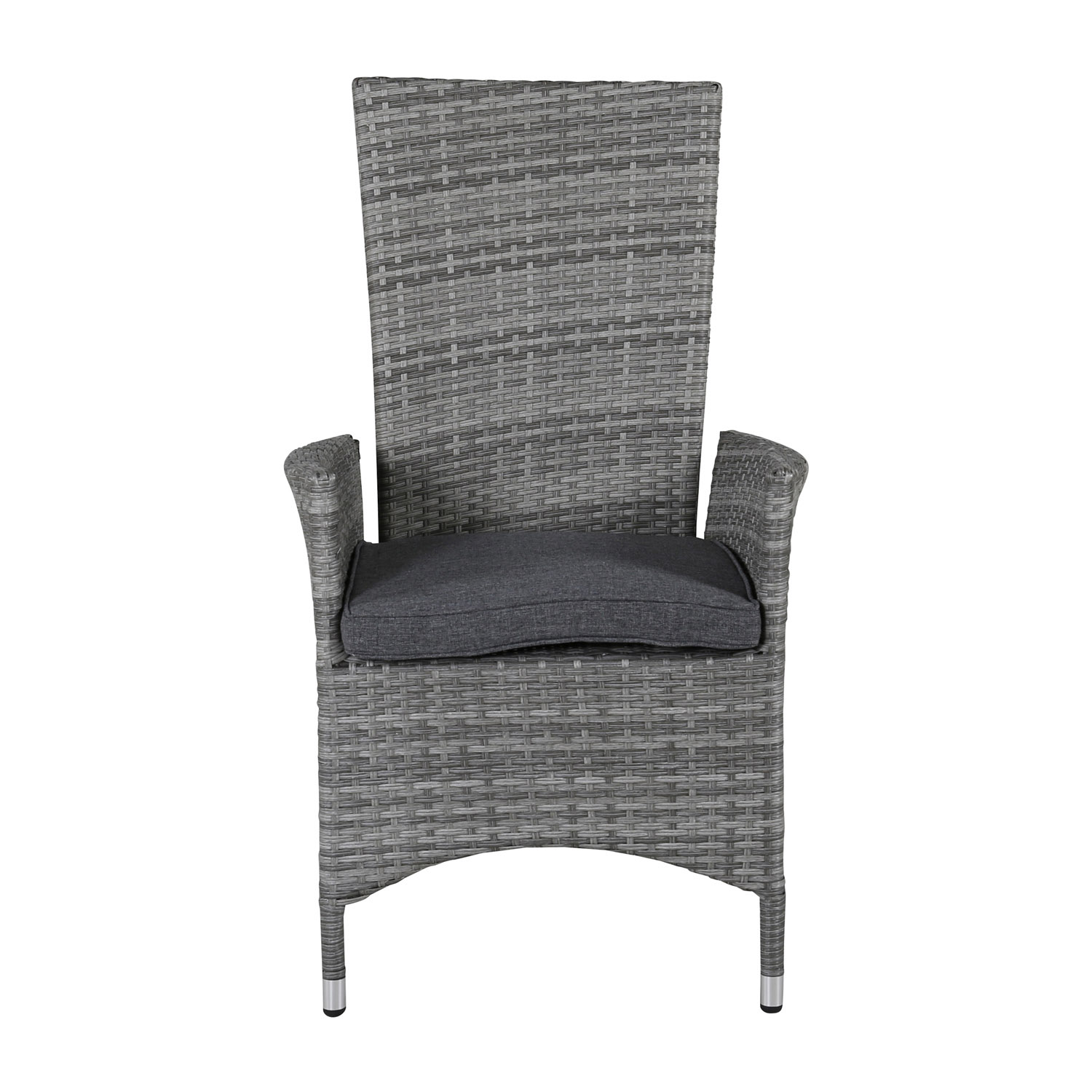 Køb VENTURE DESIGN Padova recliner havestol, m. armlæn og hynde – grå polyester og grå polyrattan