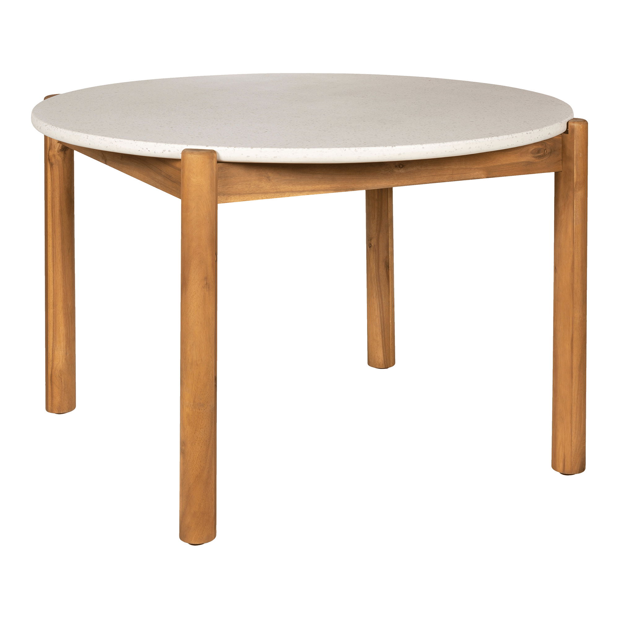 HOUSE NORDIC Terracina Dining Table – Spisebord, akasie/terrazzo, natur, ø120×76 cm