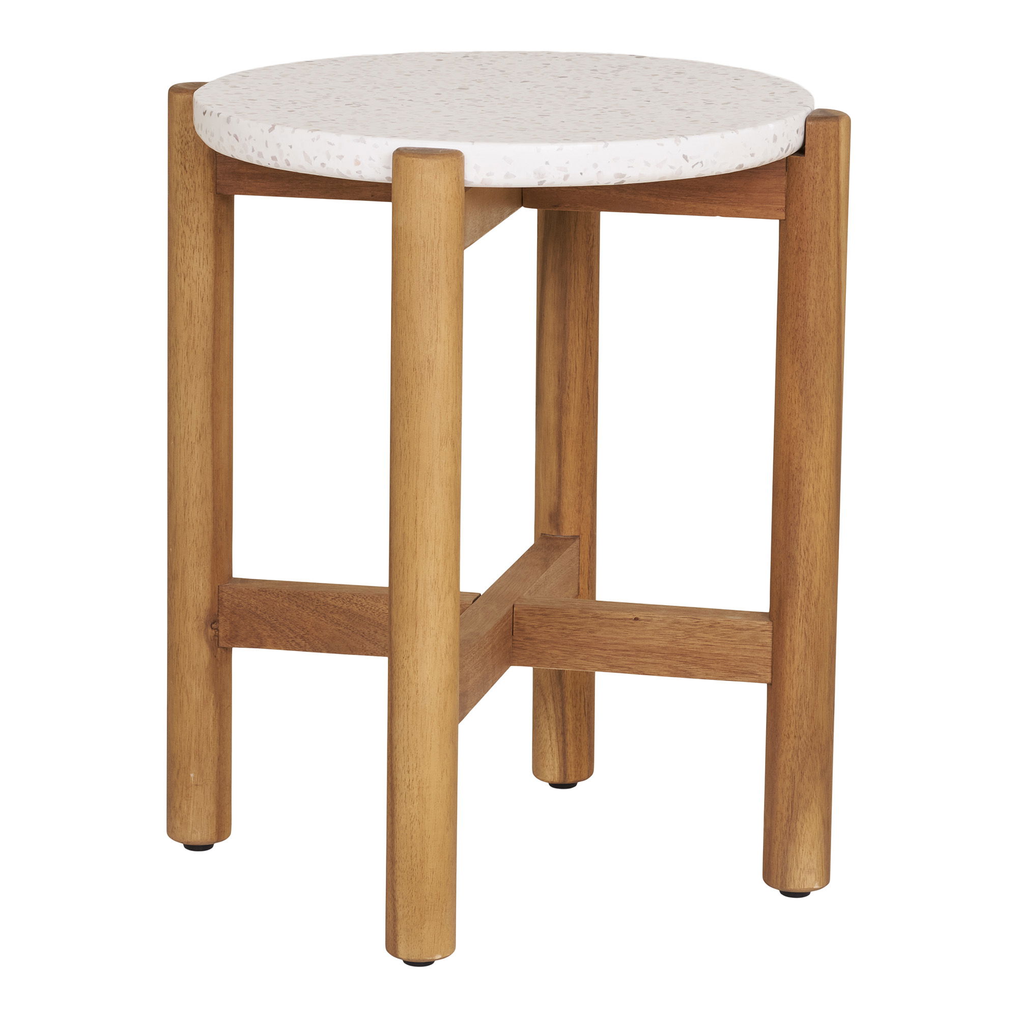 HOUSE NORDIC Terracina Sidebord – Sidebord, akasie/terrazzo, naturø37×46 cm
