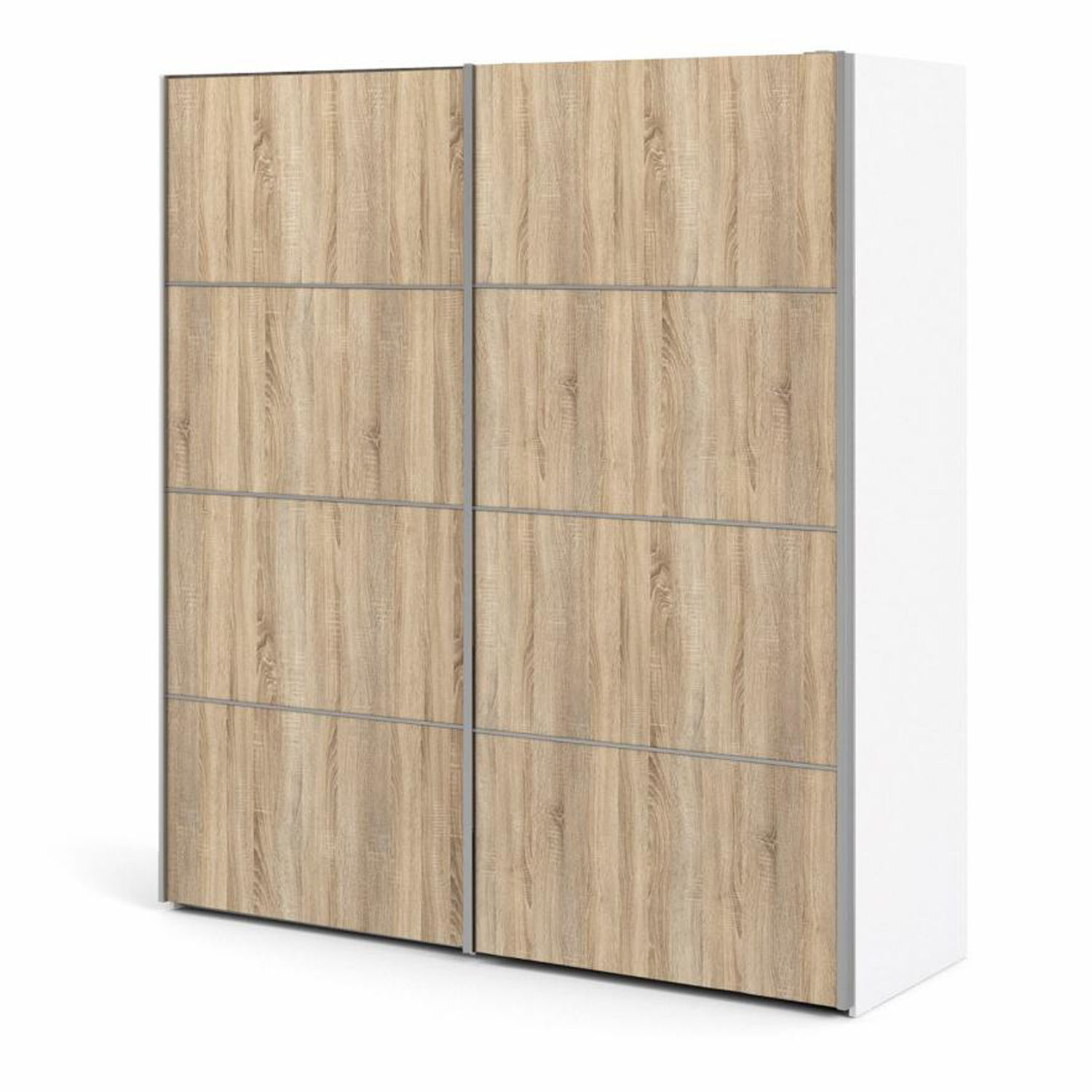 tvilum verona garderob, med 2 skjutdörrar - vit och ekfärgad folie