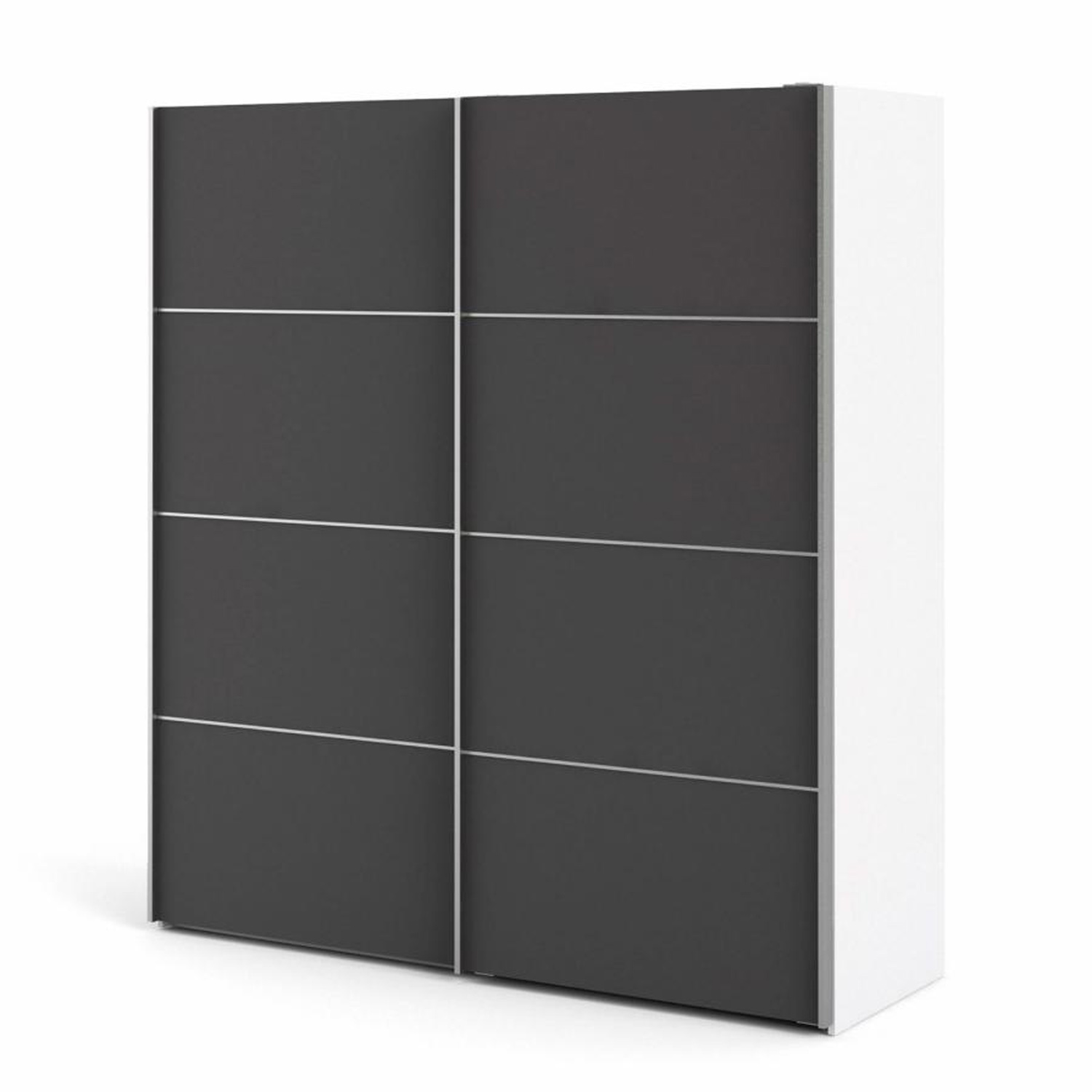 tvilum verona garderob, med 2 skjutdörrar - vit och grå folie