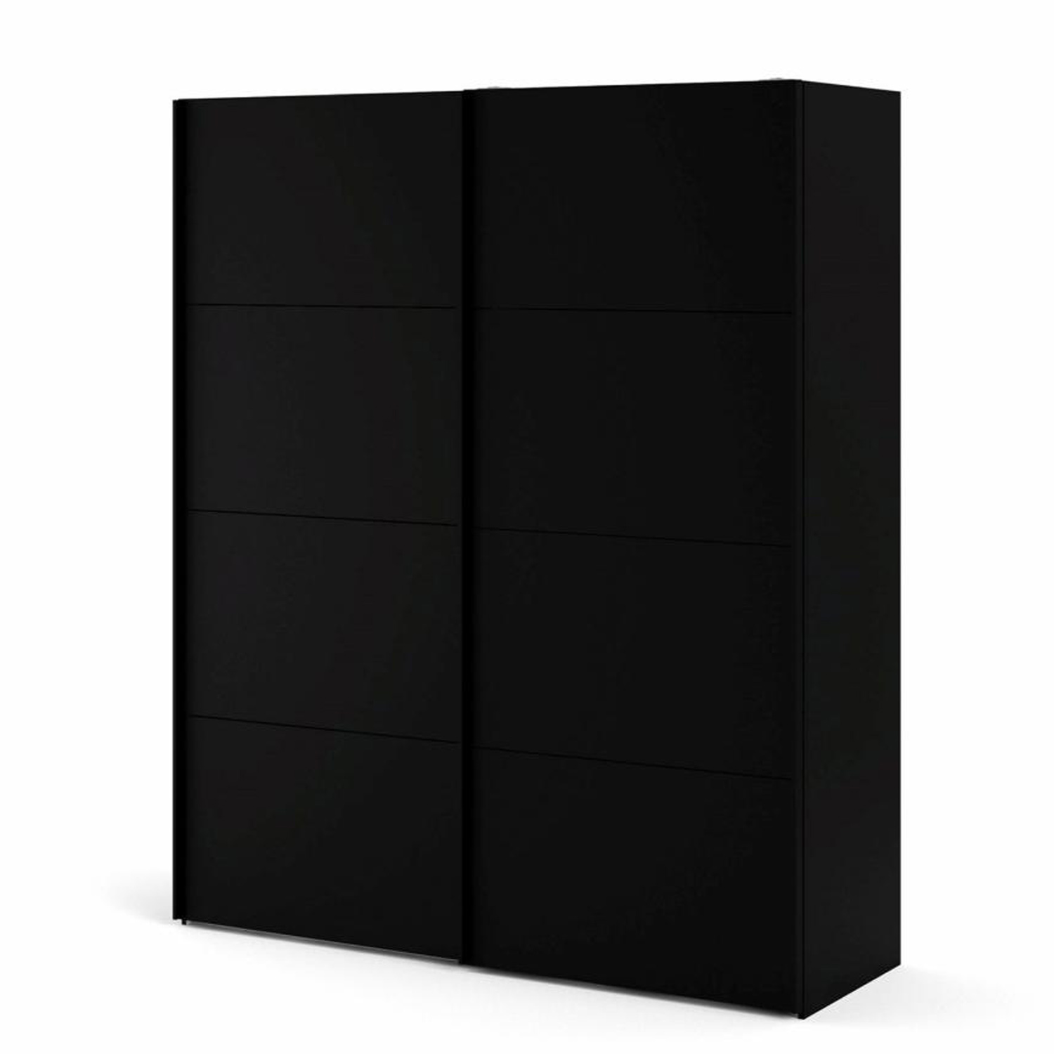 tvilum firenze garderob, med 2 skjutdörrar - svart folie och spånskiva