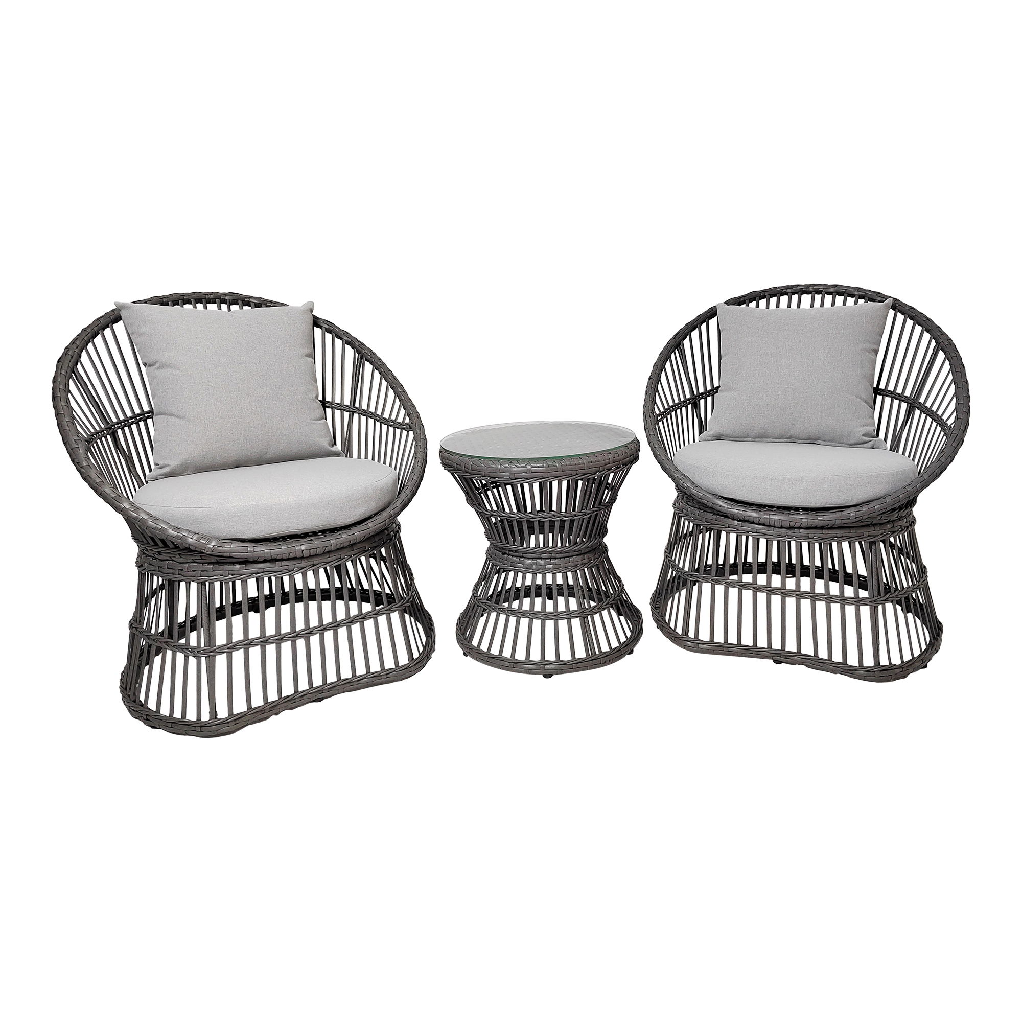 HOUSE NORDICLoungesæt, rattan, grå, inkl. Hynder