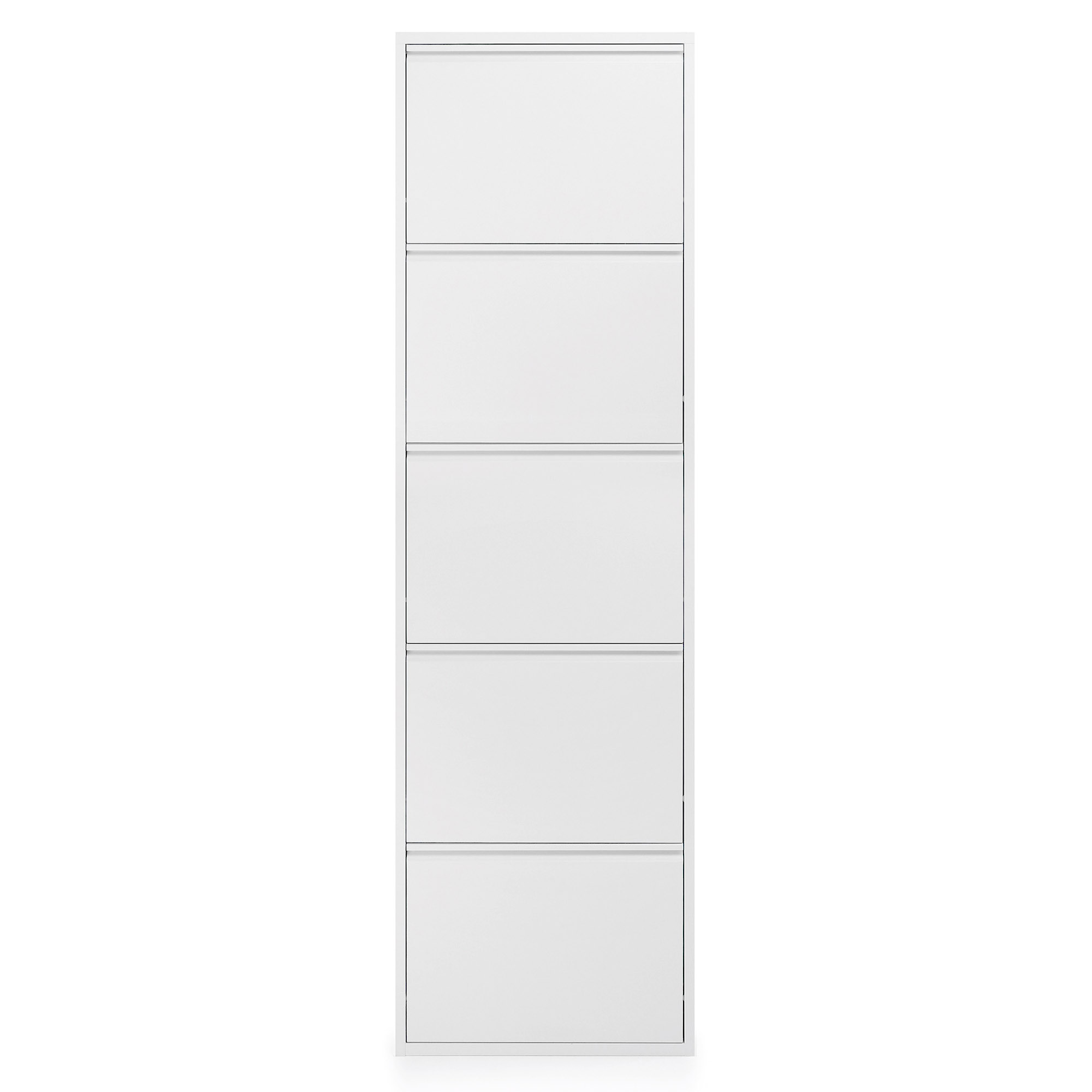 LAFORMA Ode skoskab, m. 5 låger - hvid stål (50x168,5)