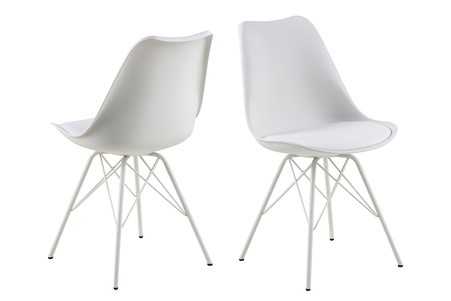 ACT NORDIC Eris spisebordsstol - hvid plastik/kunstlæder/metal