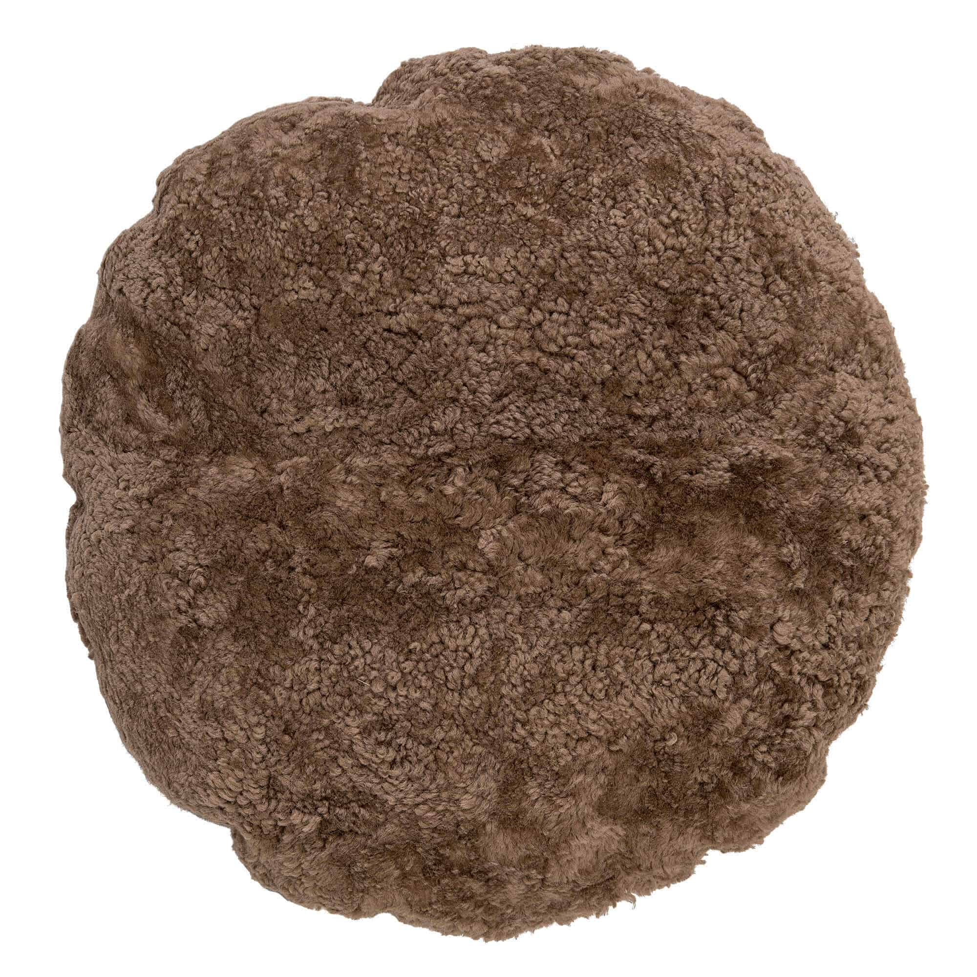 BLOOMINGVILLE gulvpude - brun fåreskind, rund (Ø70) thumbnail