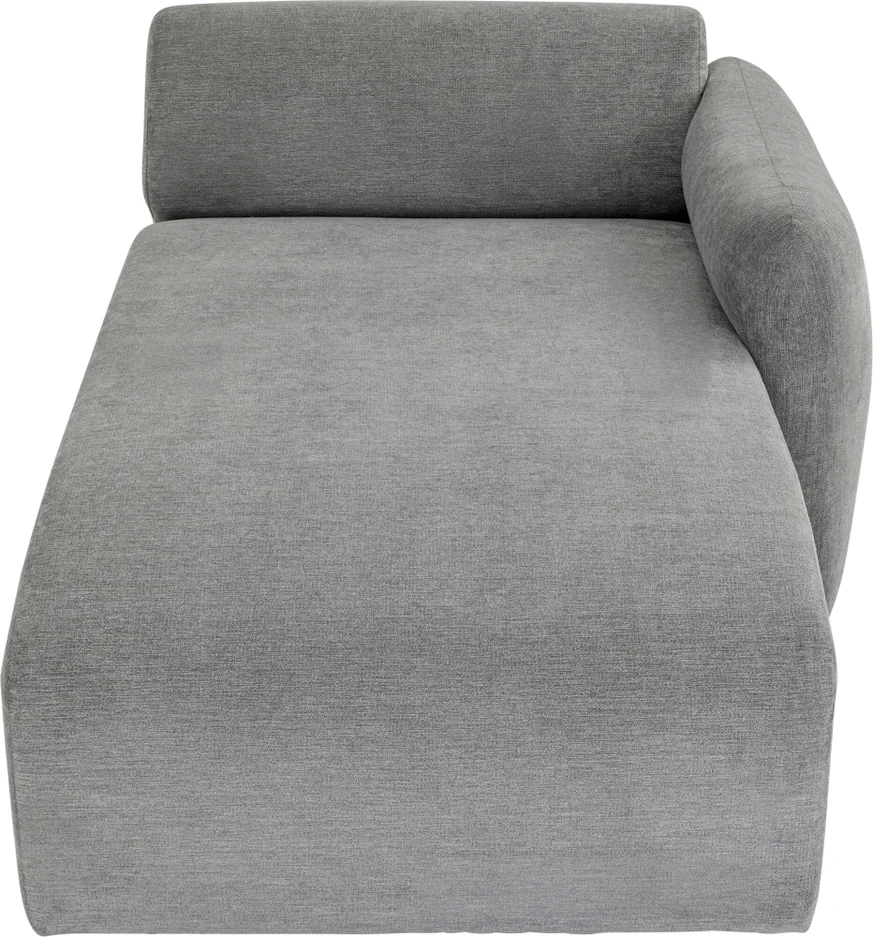 KARE DESIGN Lucca Ottomane Elements Grey Right modul, 90cm - grå stof og PVC