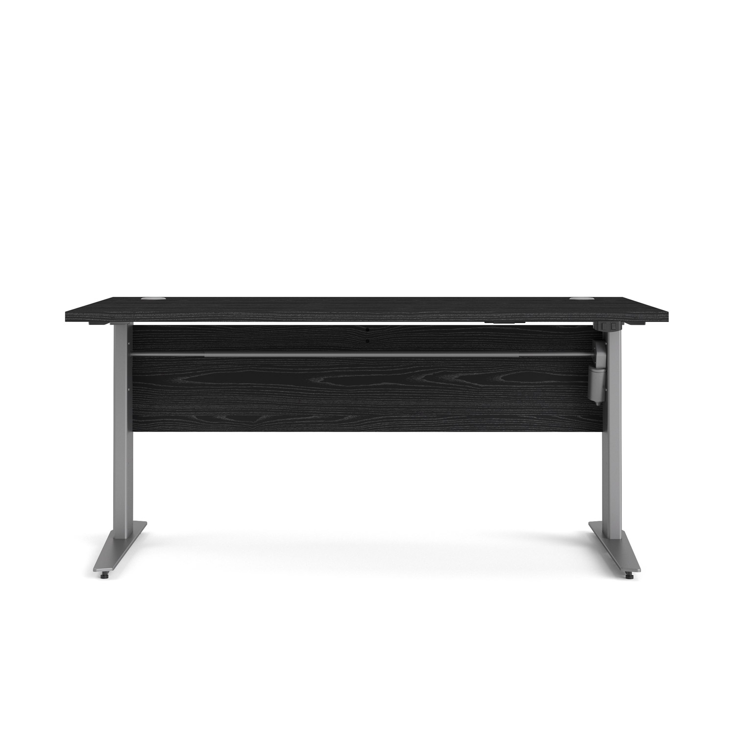 TVILUM Prima hæve sænkebord - sort/sølvgrå ask/stål, rektangulær (150x80)