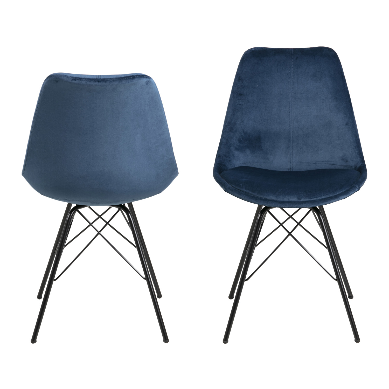 ACT NORDIC Eris spisebordsstol - marineblå stof og sort metal