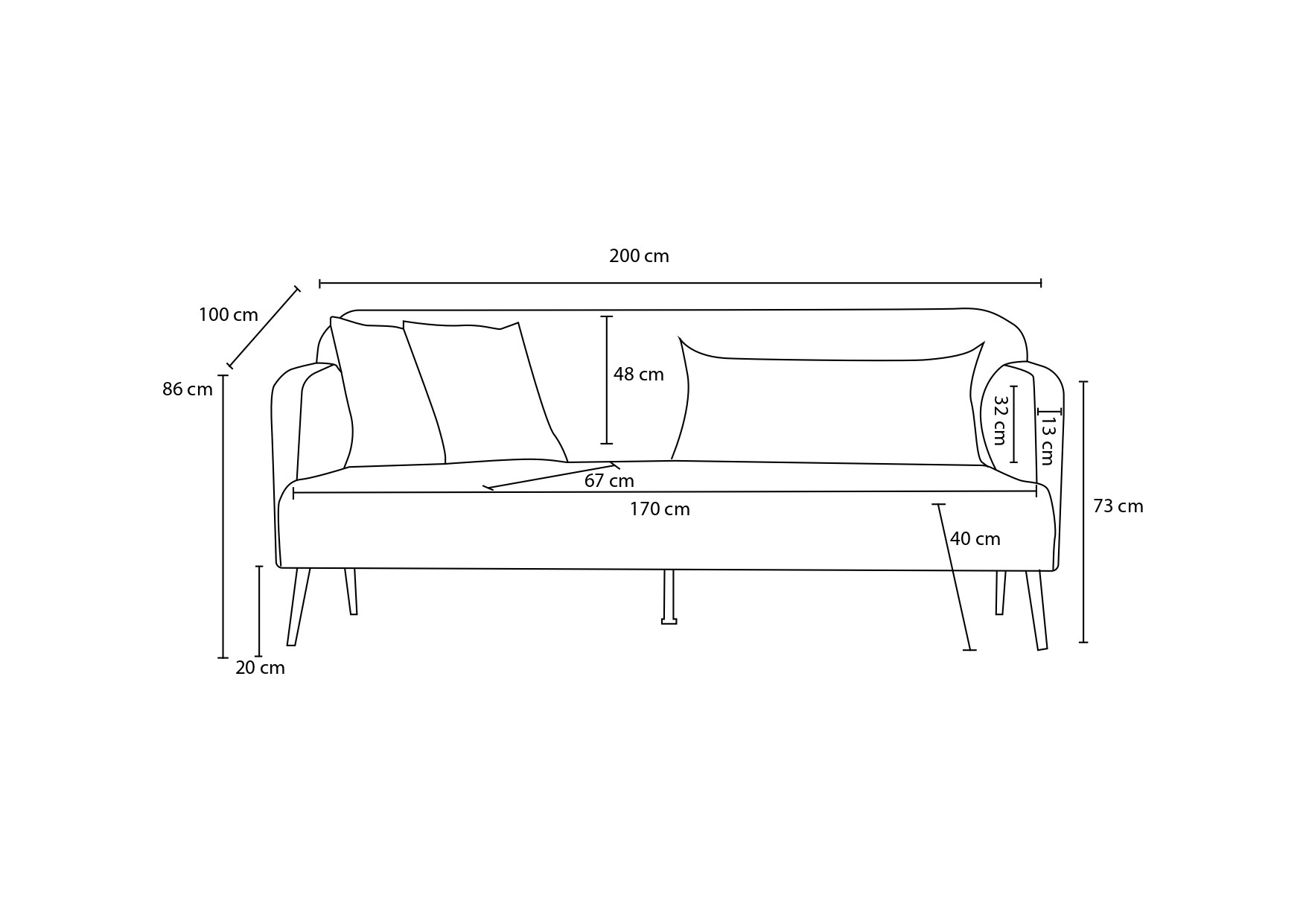 NORDVÄRK Revos – Creme 3-personers sofa