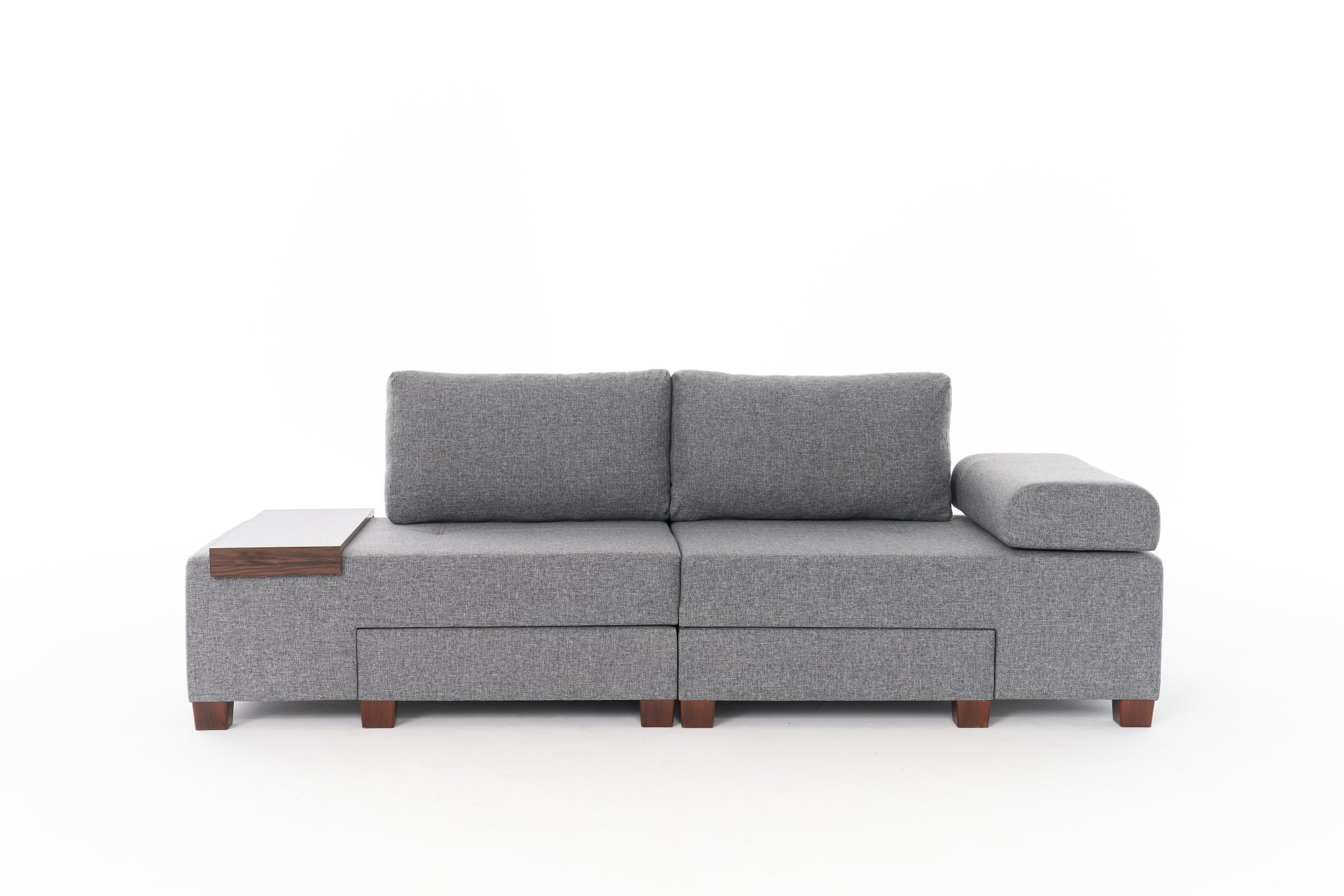 NORDVÄRK Perenna Linen 3 pers. sovesofa - grå stof og plastik