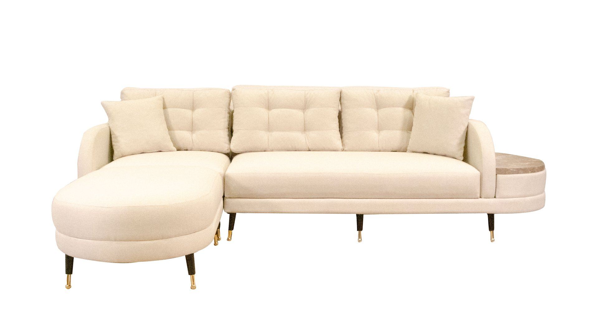 NORDVÄRK Milano hjørnesofa - creme polyester