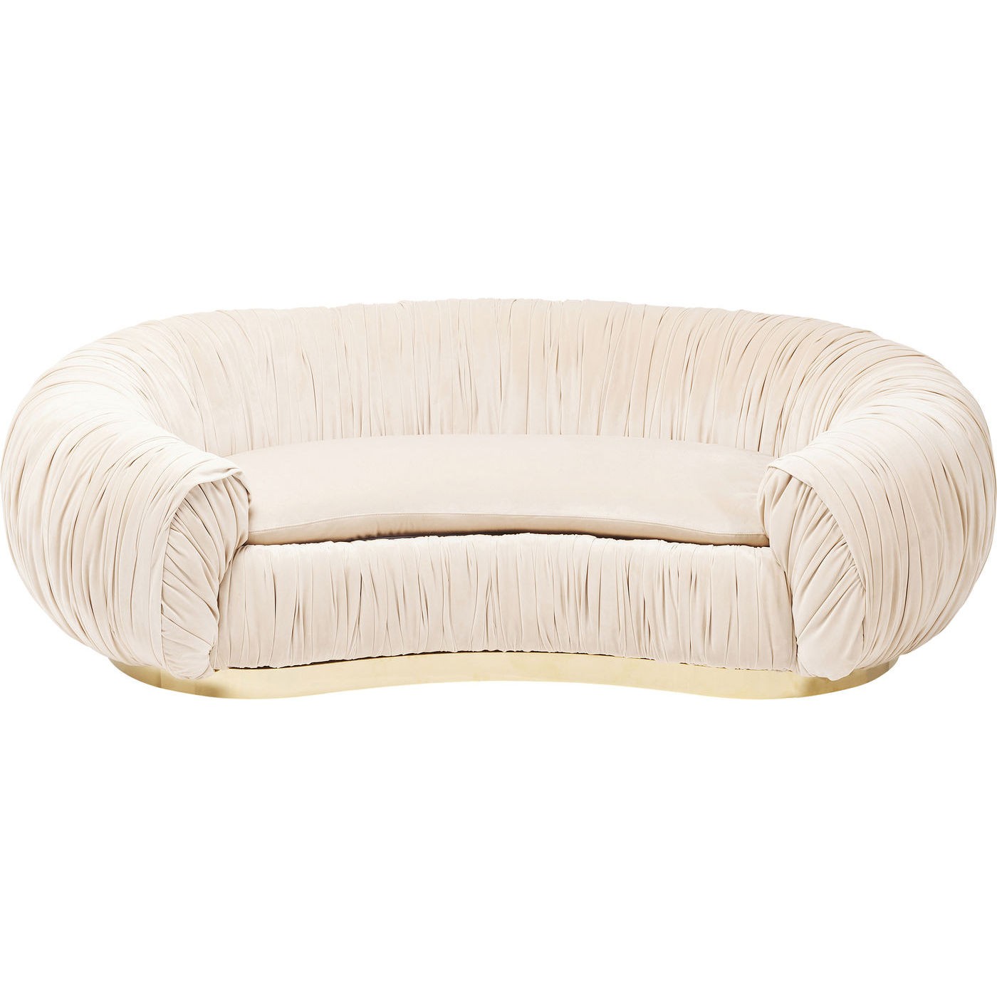 KARE DESIGN Perugia Soffa – Krämtyg med Draperier och Guldstål, 2-sits