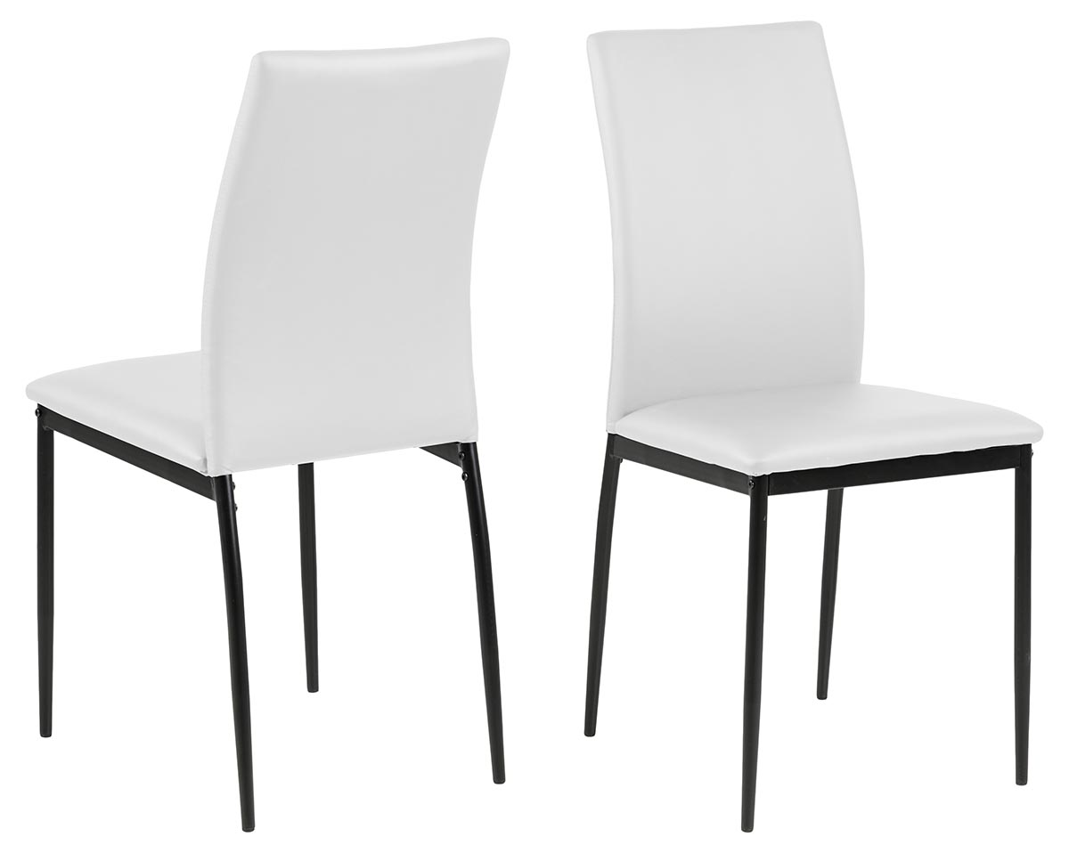 ACT NORDIC Demina spisebordsstol - hvid/sort kunstlæder/metal