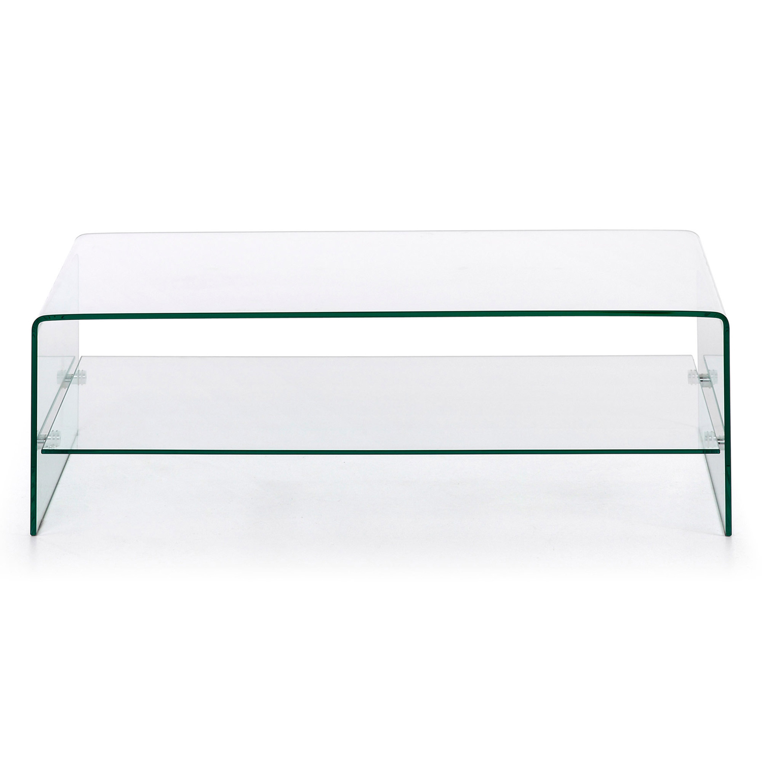 LAFORMA Burano sofabord, m. hylde - klar glas (110x55)