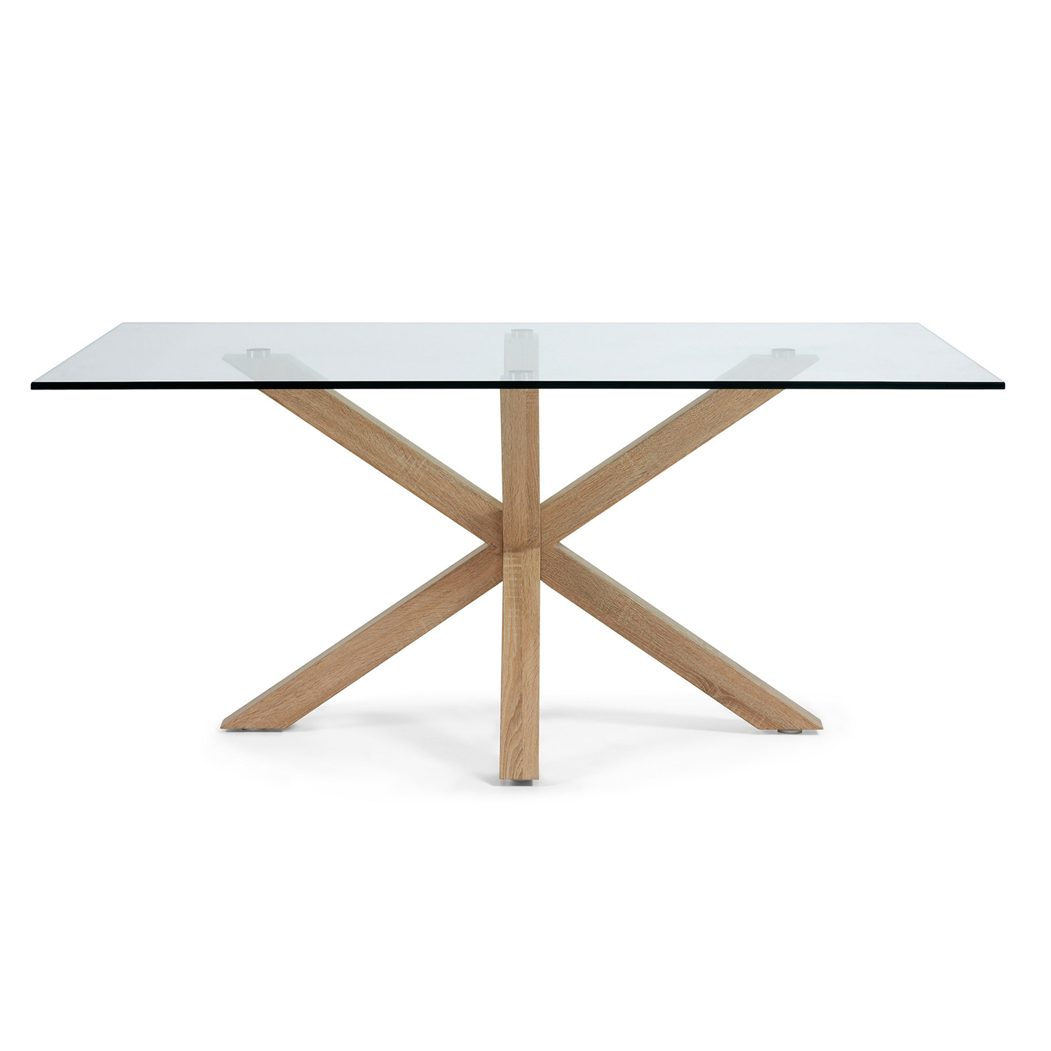 LAFORMA Arya spisebord - klar glas og natur stål (160x90)