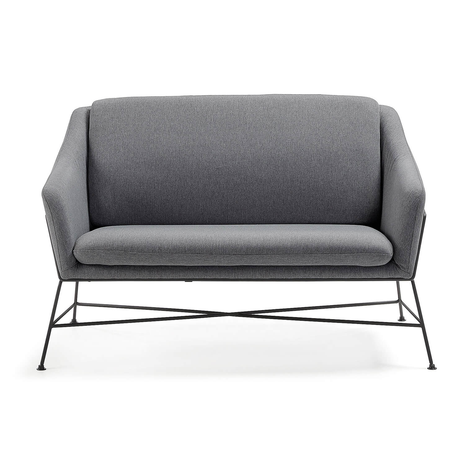 LAFORMA Brida 2 pers. sofa - grafitgrå stof og sort stål