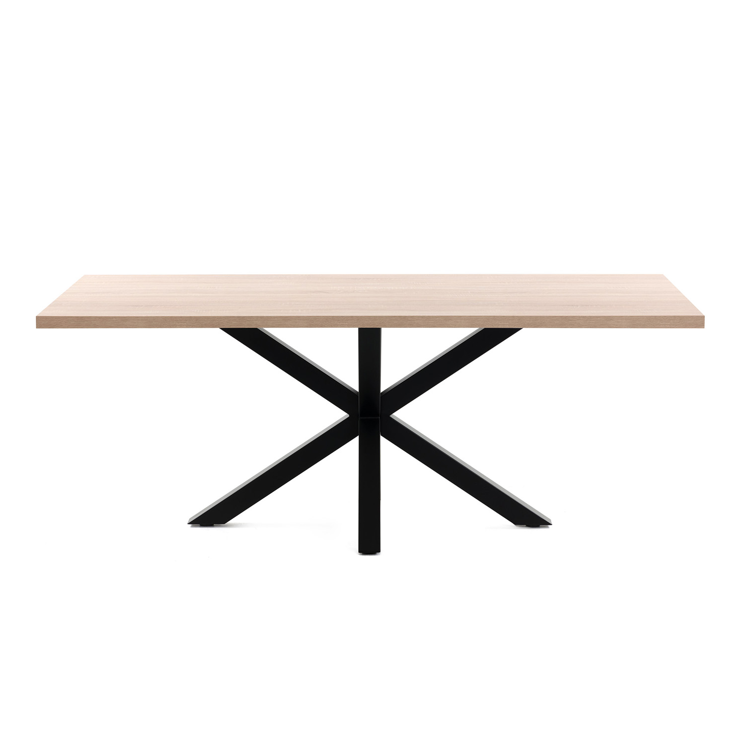 LAFORMA rektangulær Arya spisebord - natur melamin og sort stål (160x100)