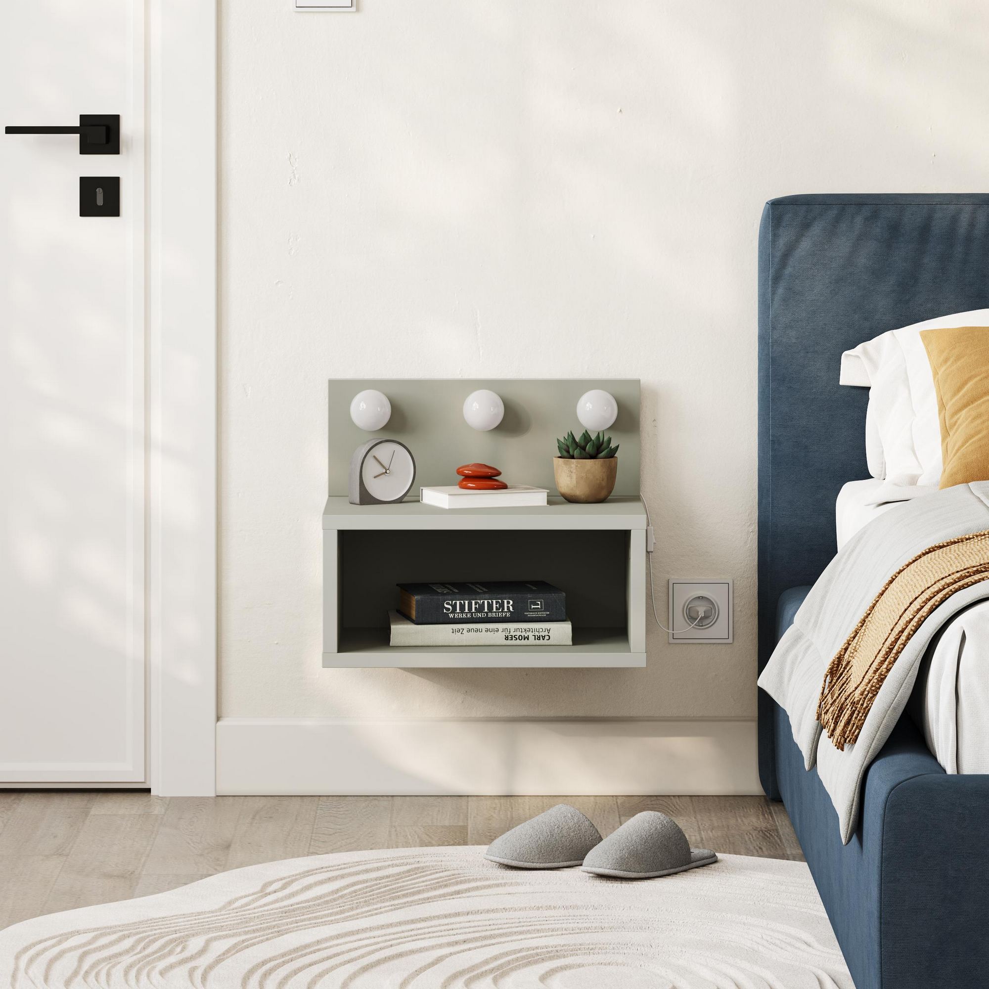 nordv&aumlrk treo - askgrönt sängbord