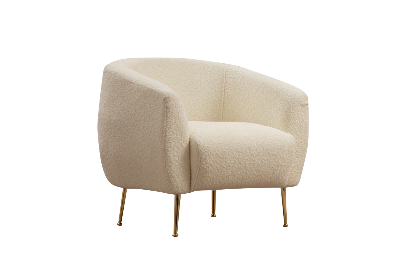 NORDVÉRK Eses – Cremefarvet Bouclette Wing Chair