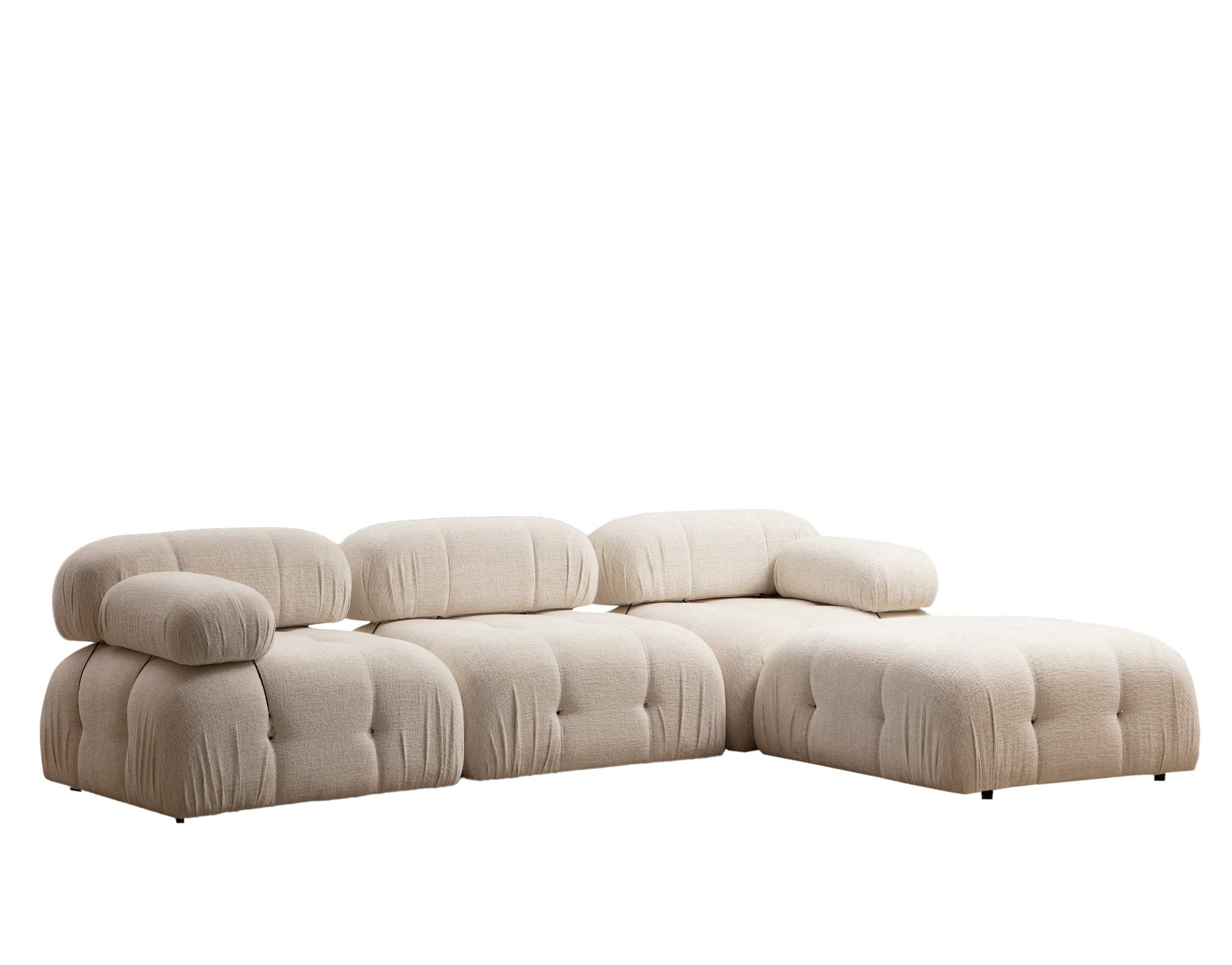 NORDVÉRK Bubble Cream Bouclette L1-O1-1R-PUF Hjørnesofa