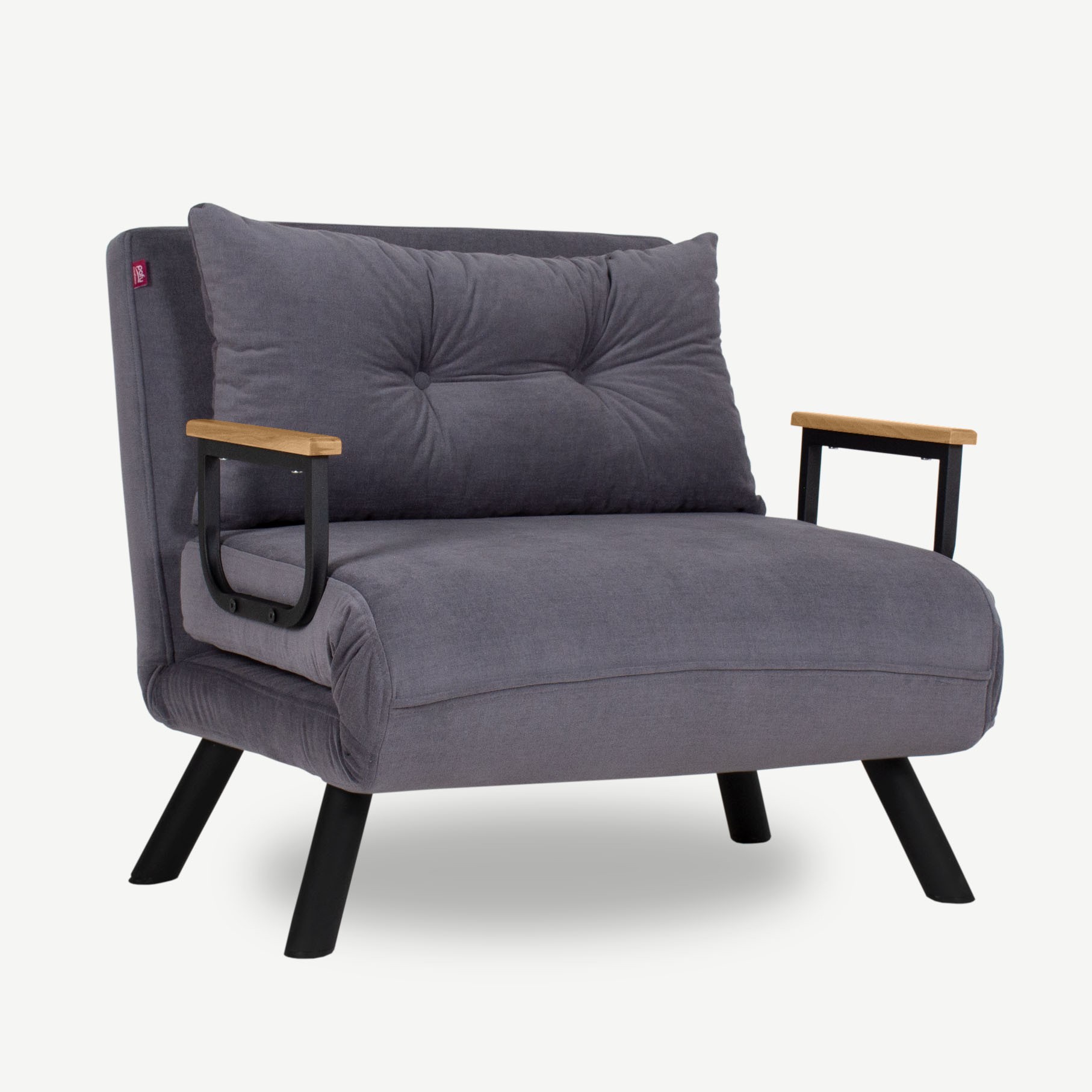 NORDVÉRK Sando Enkel sovesofa – grå polyester og metall (175×60)