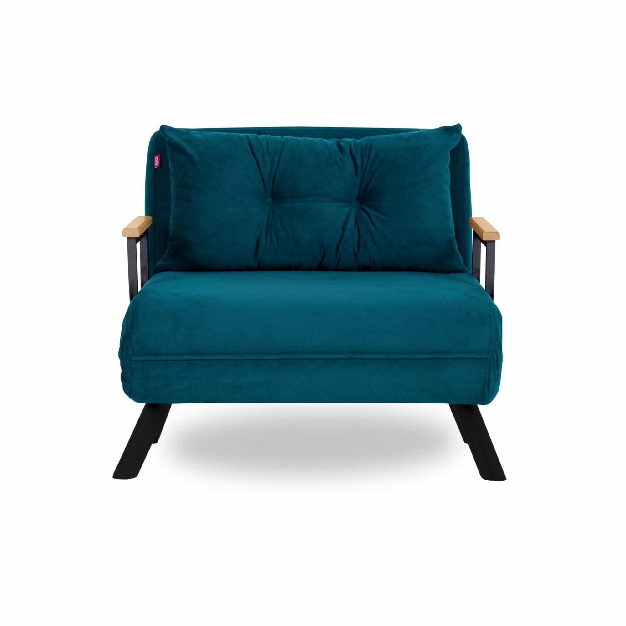 NORDVÄRK Sando Single sovesofa - petrol grøn polyester og metal (175x60)