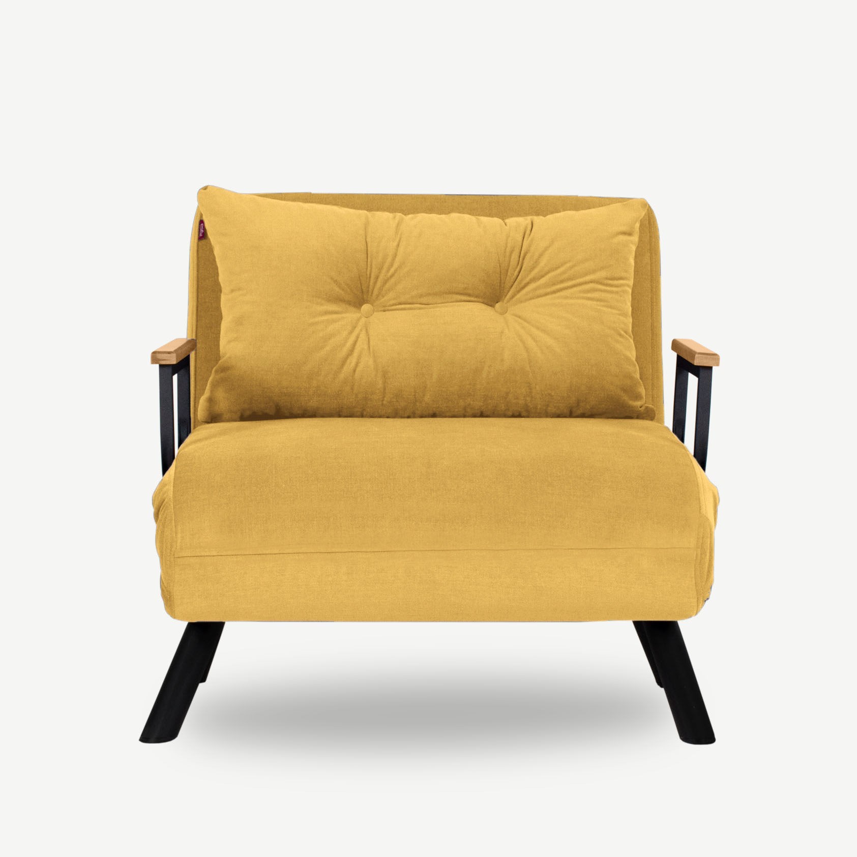 NORDVÉRK Sando Enkel sovesofa – sennepspolyester og metall (175×60)