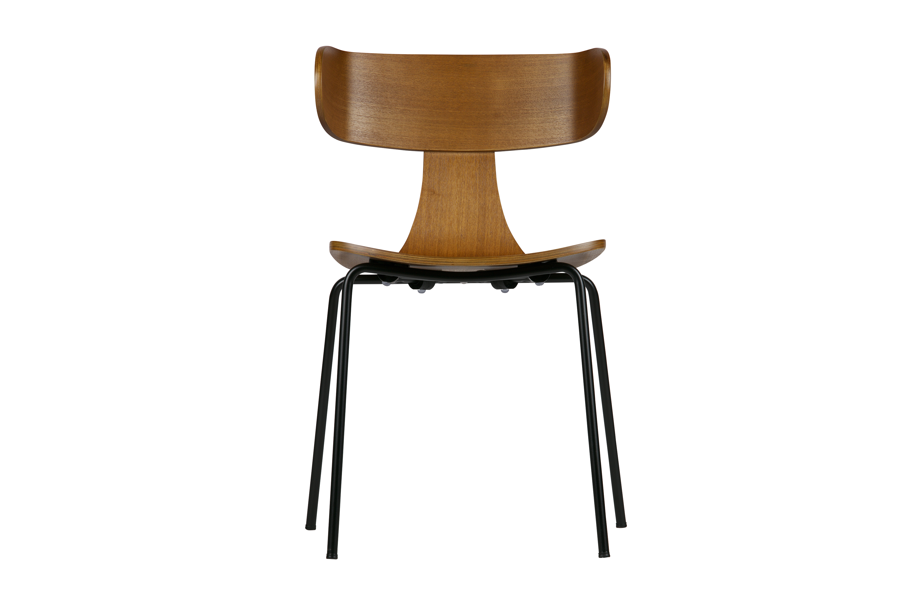 BEPUREHOME Collection spisebordsstol - brun askefinér og sort stål