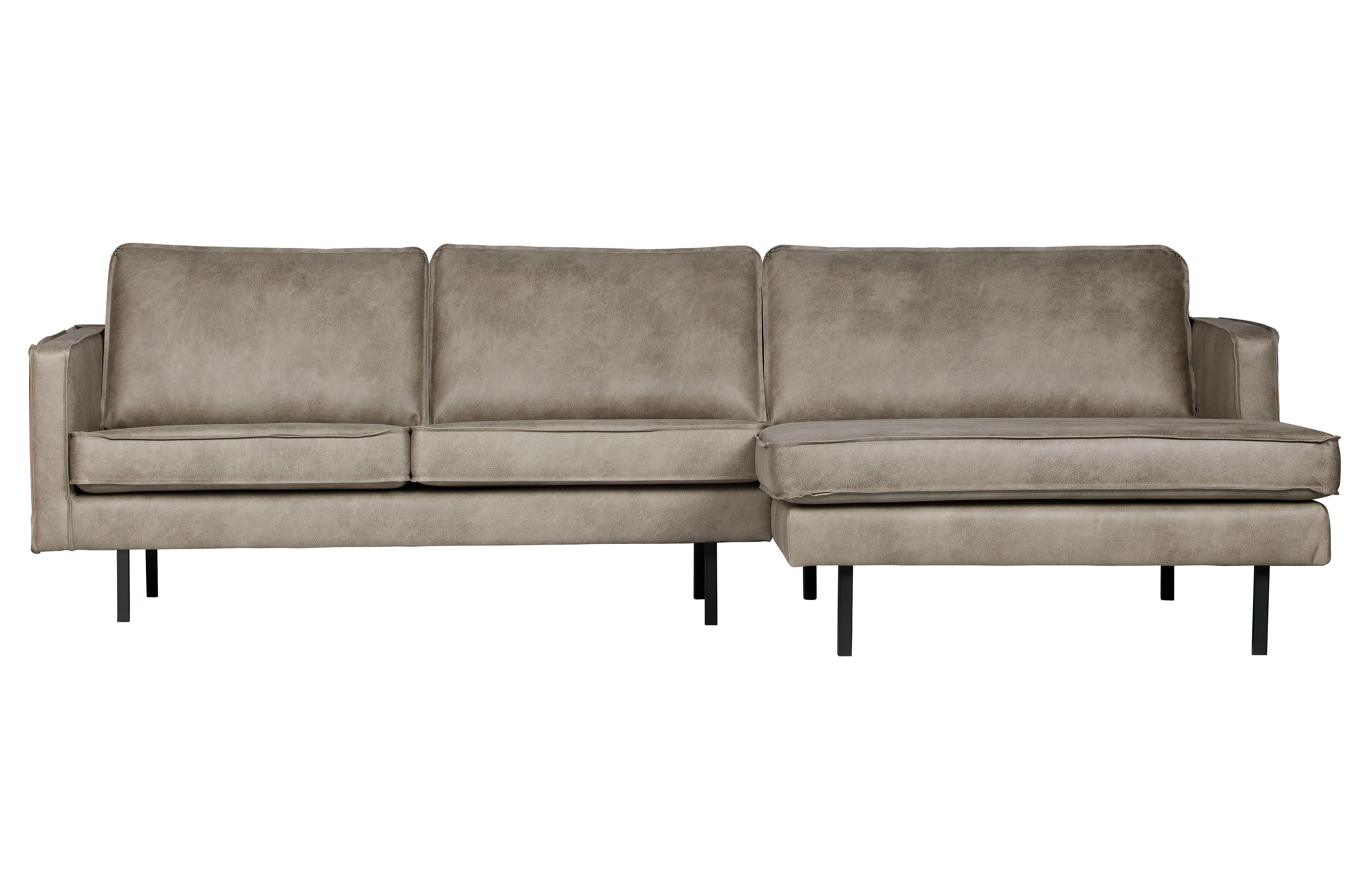 BEPUREHOME Rodeo sofa, m. højre chaiselong - elefant grå/brun stof